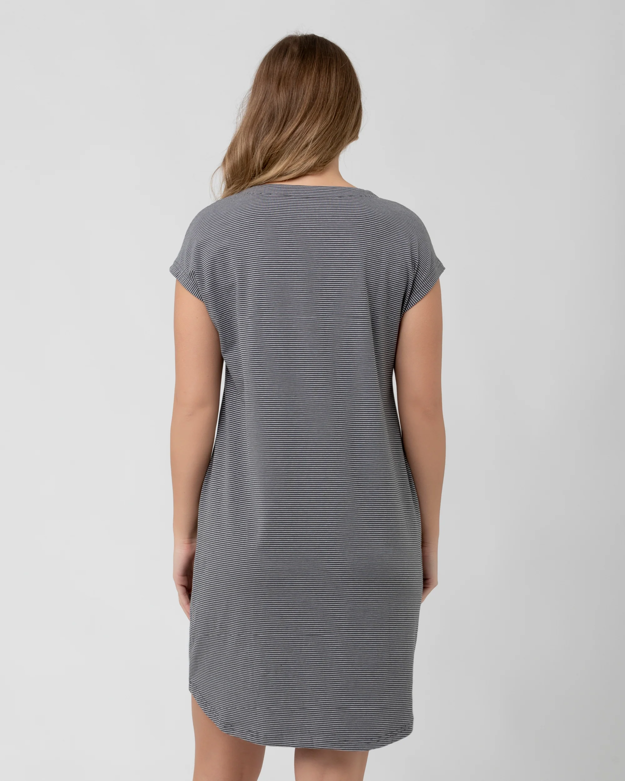 Blake Organic Short Sleeve Nightie Gunship / White - Image 5