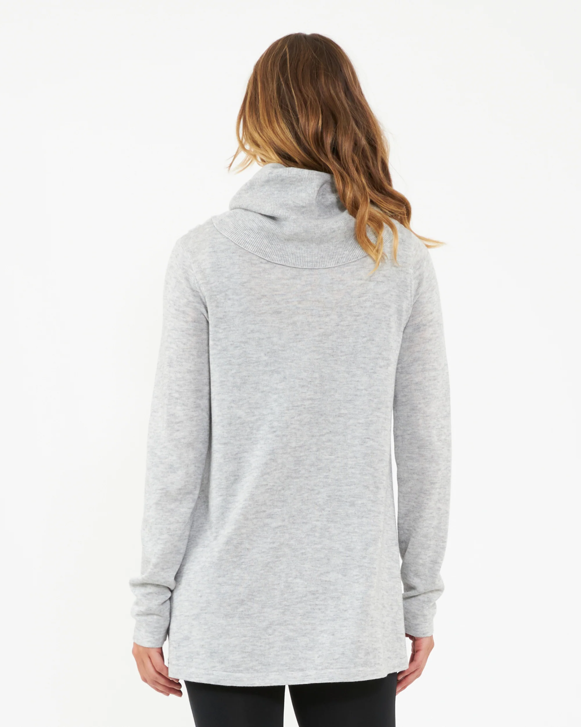 Cowl Neck Nursing Knit  Silver Marle - Image 3