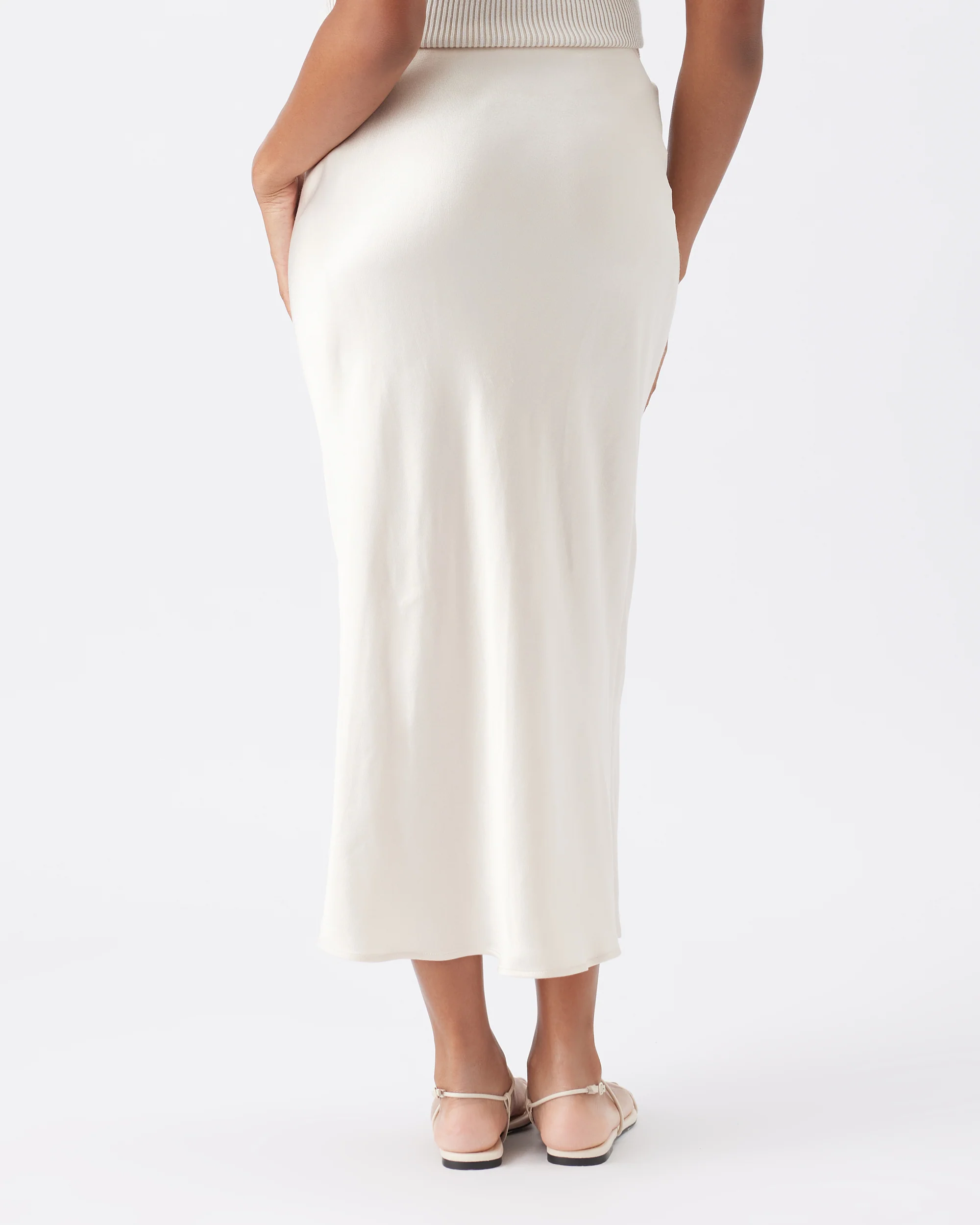 Crystal Satin Skirt Oyster - Image 5