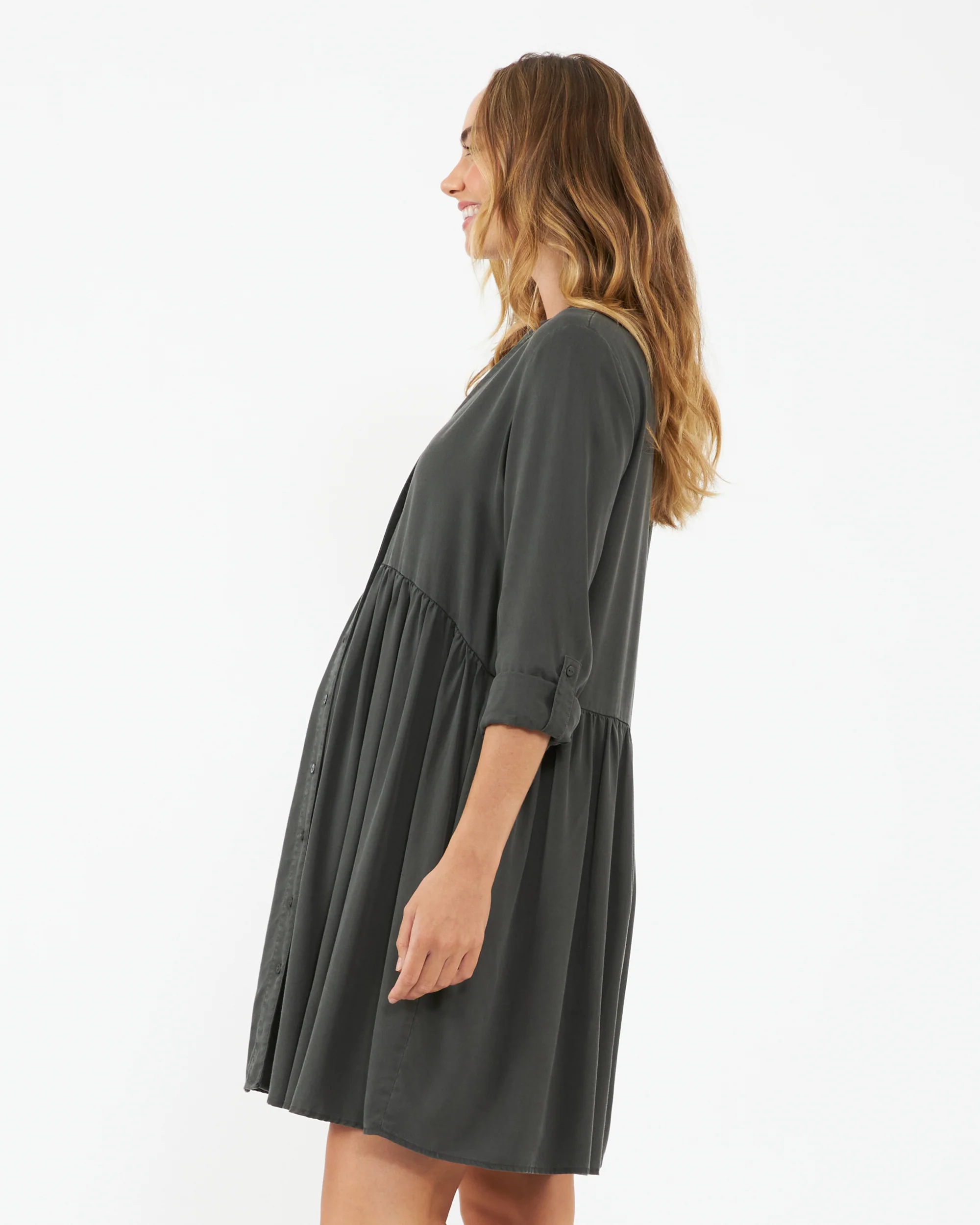 Demi Tencel Dress Olive - Image 4