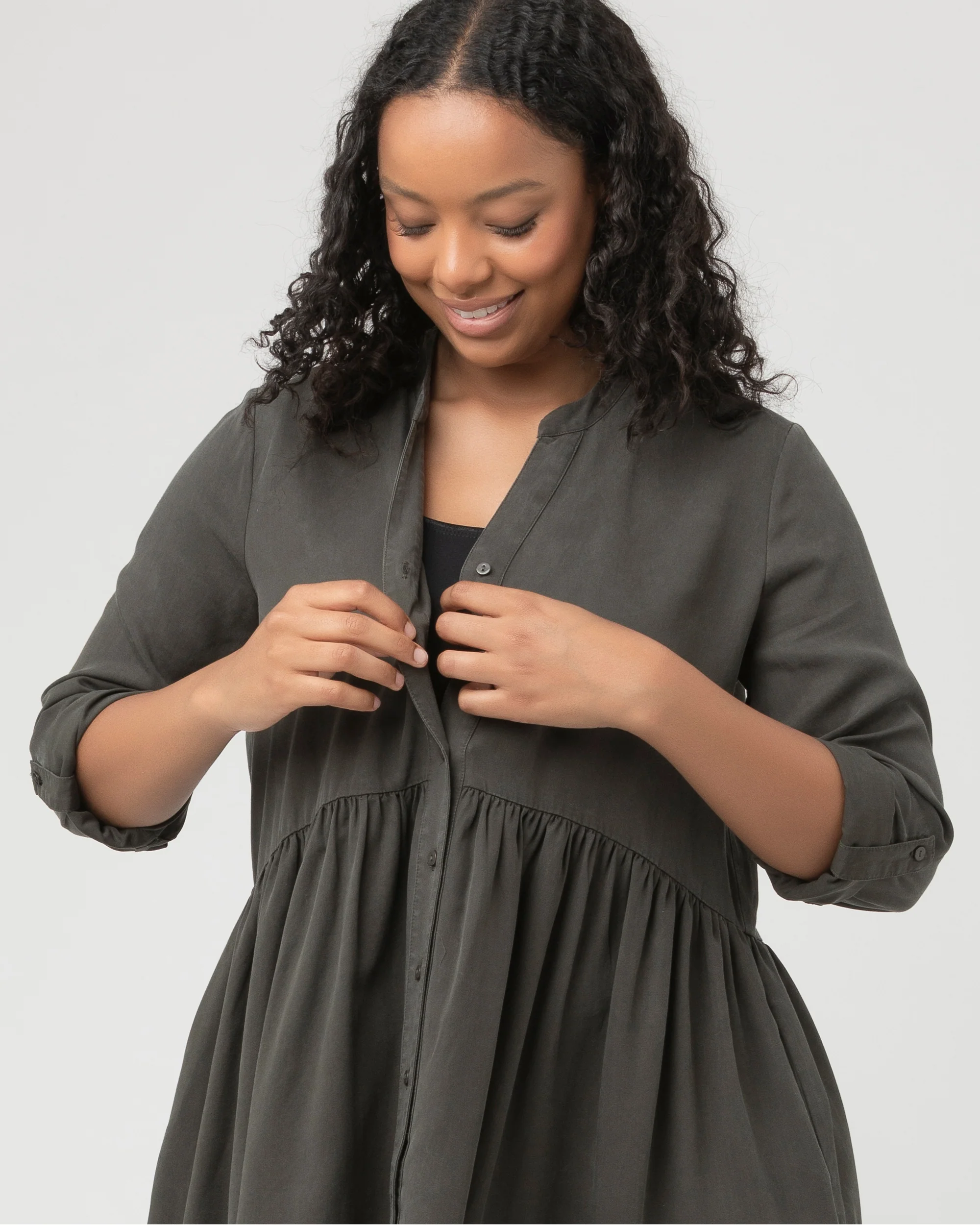 Demi Tencel Dress Olive - Image 6