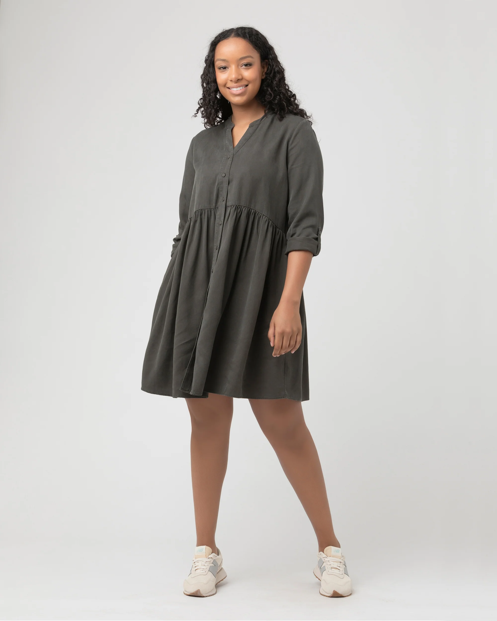 Demi Tencel Dress Olive - Image 7