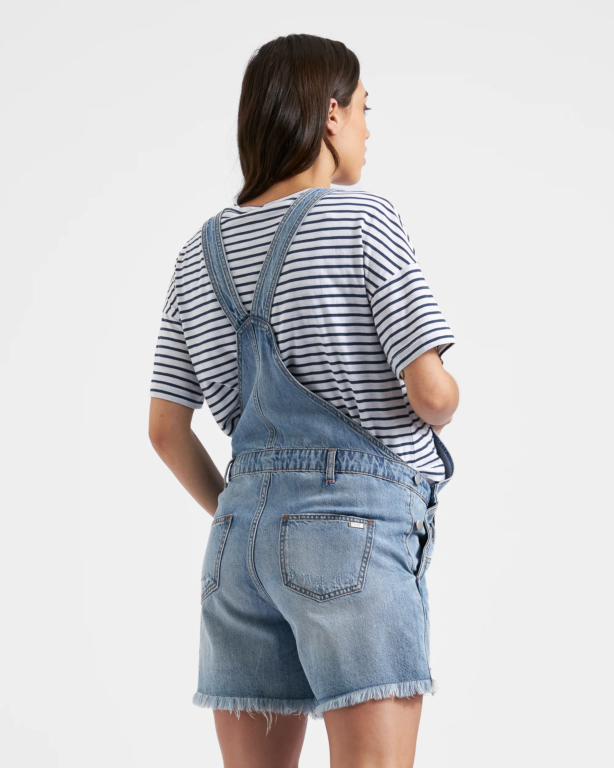 Denim Short Overalls Pale Blue - Image 4