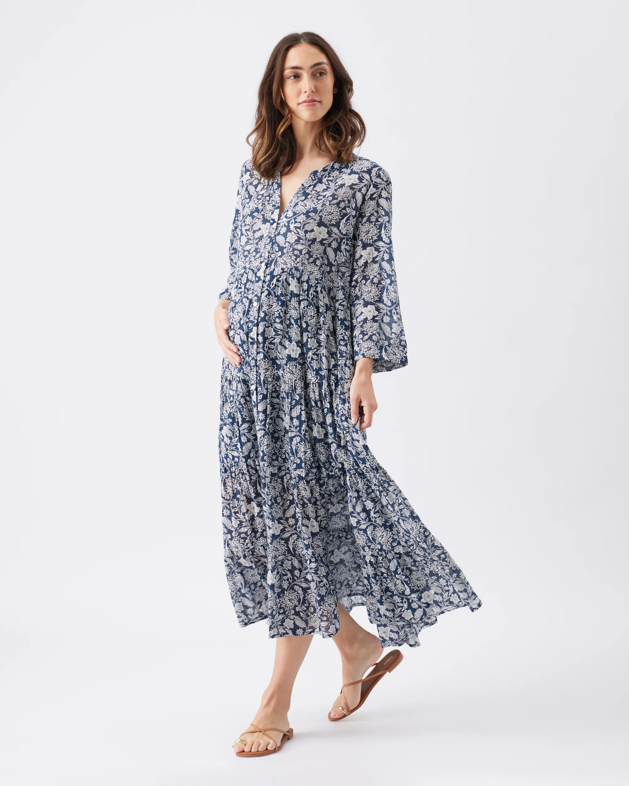 Ezra Tiered Dress Ink / White - Image 3