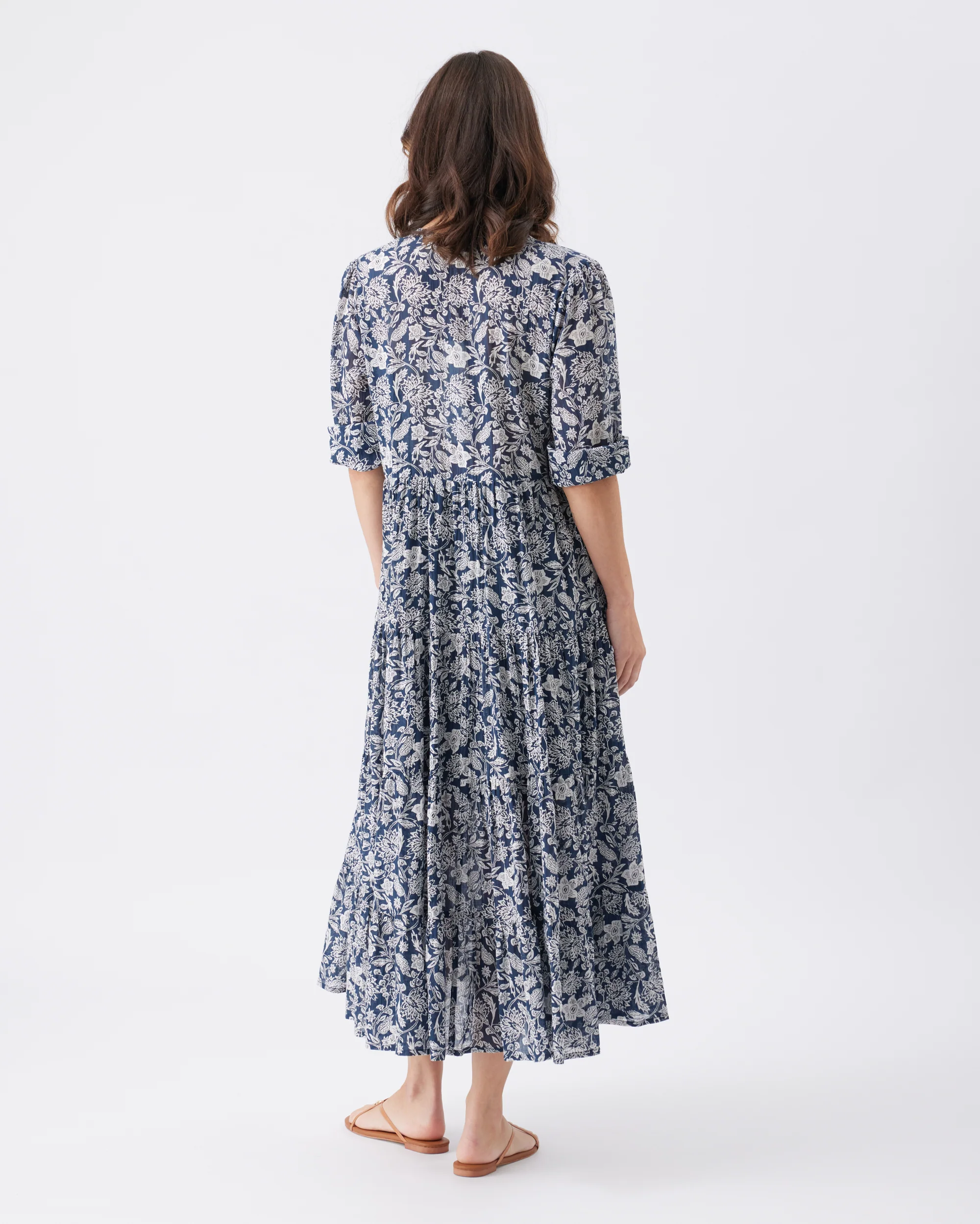 Ezra Tiered Dress Ink / White - Image 4