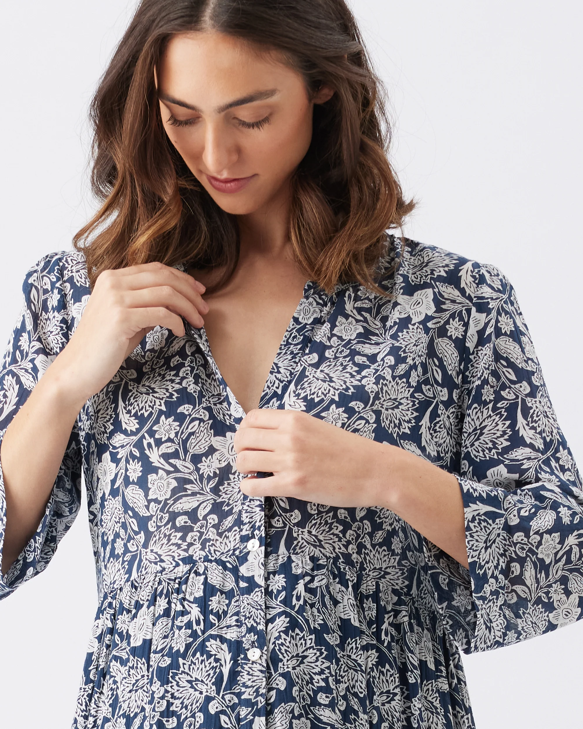 Ezra Tiered Dress Ink / White - Image 5