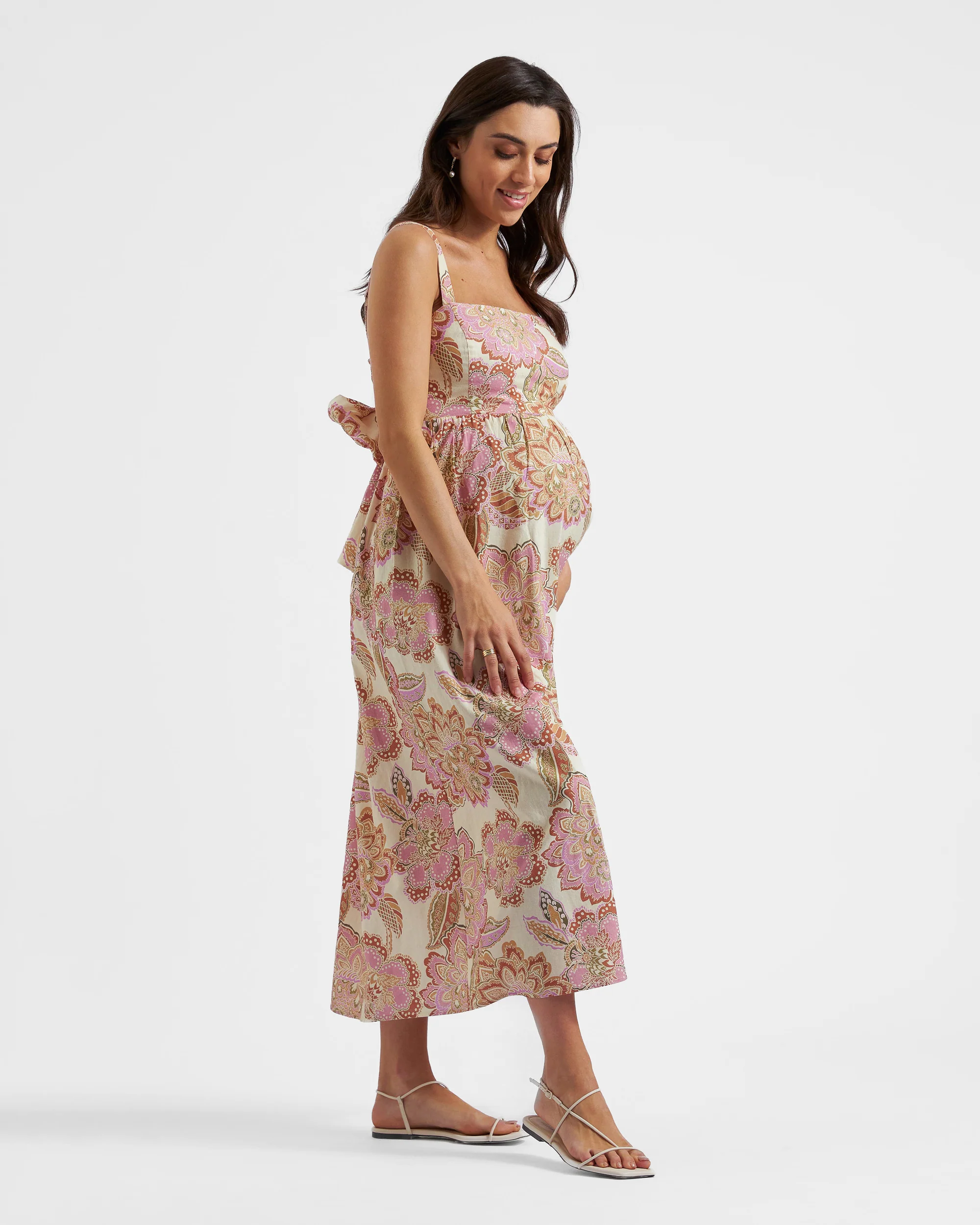 Hope Tie Back Linen Dress  Natural - Image 4