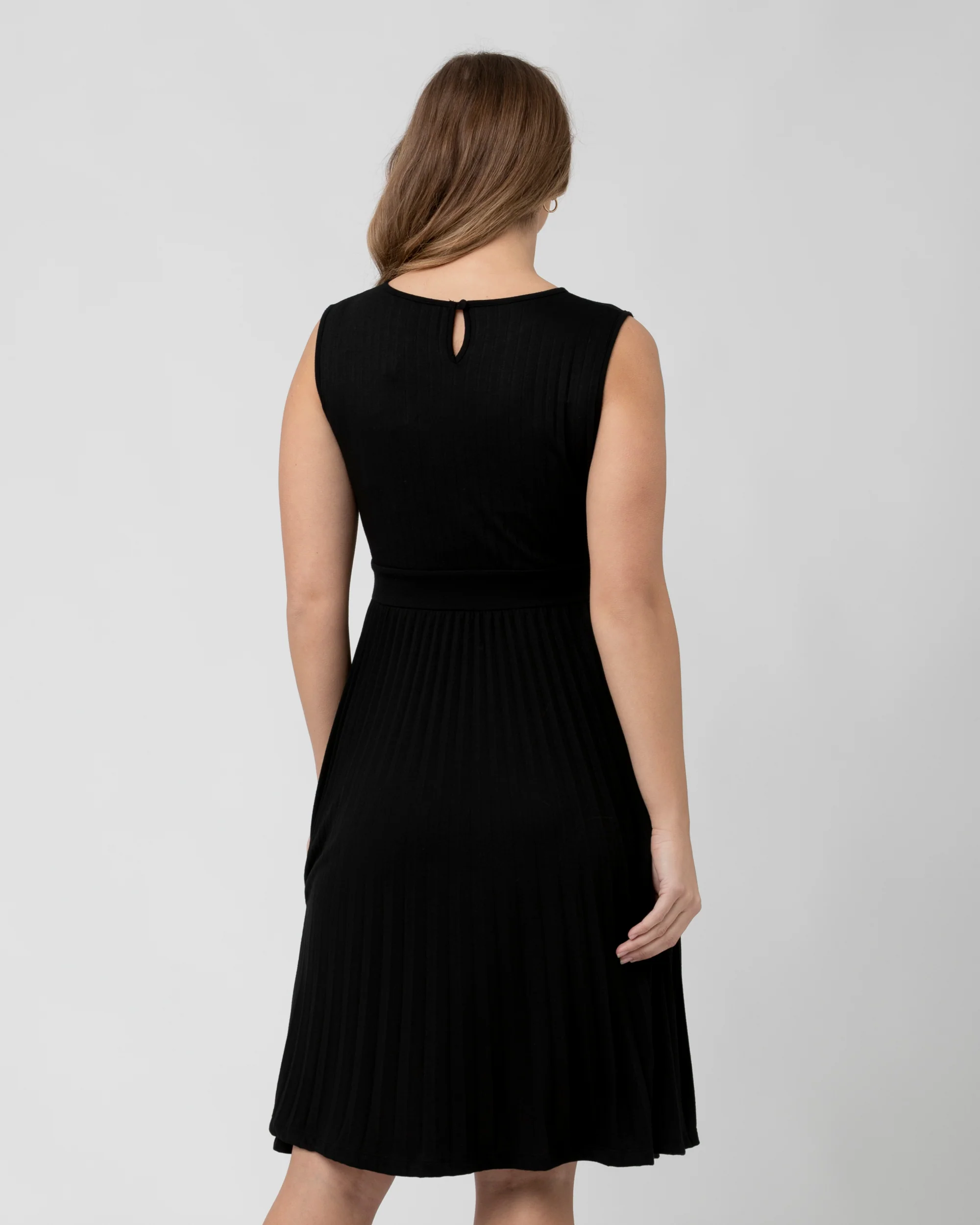 Knife Pleat Dress Black - Image 3