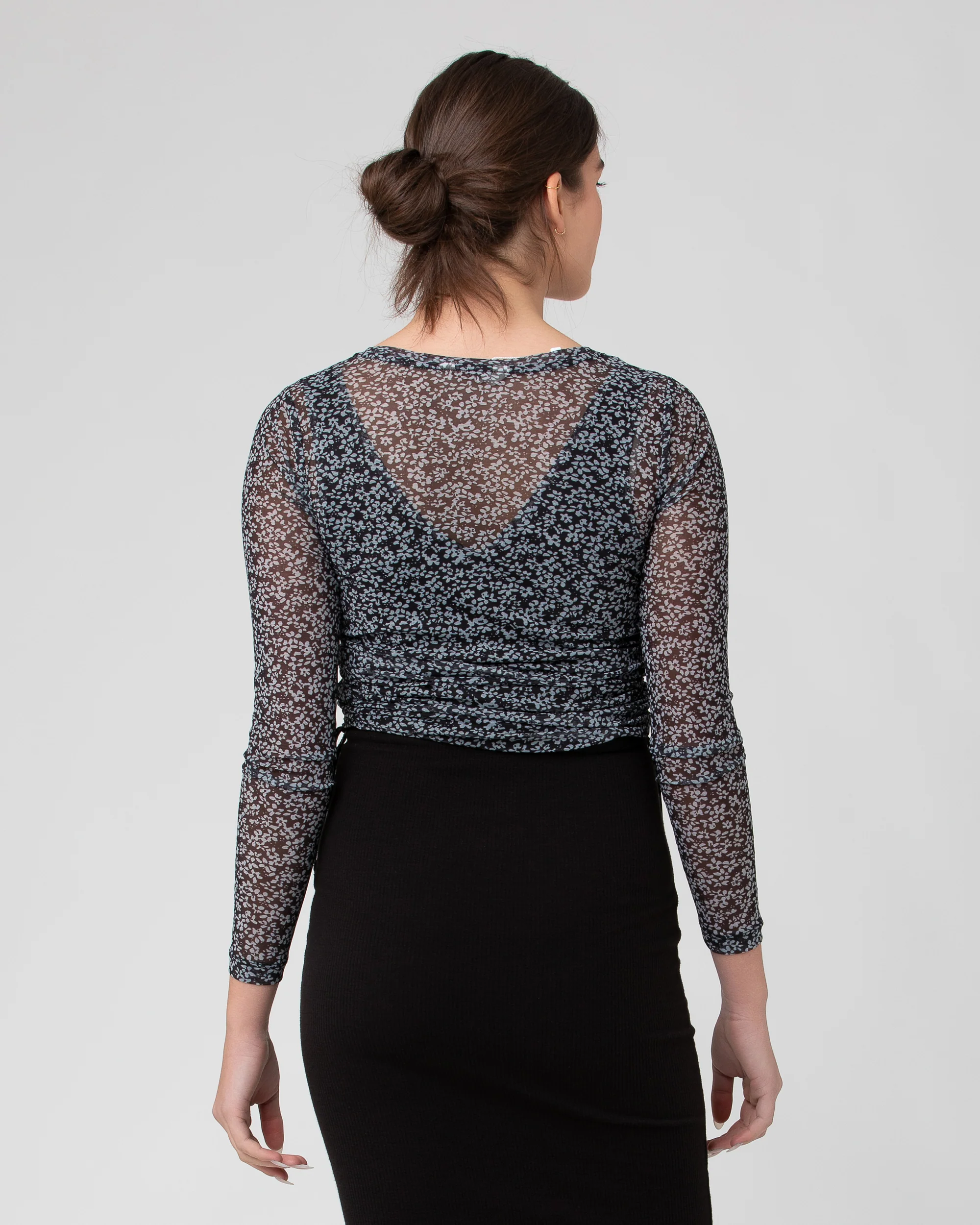 Layla Ruched Top Black / Storm - Image 4