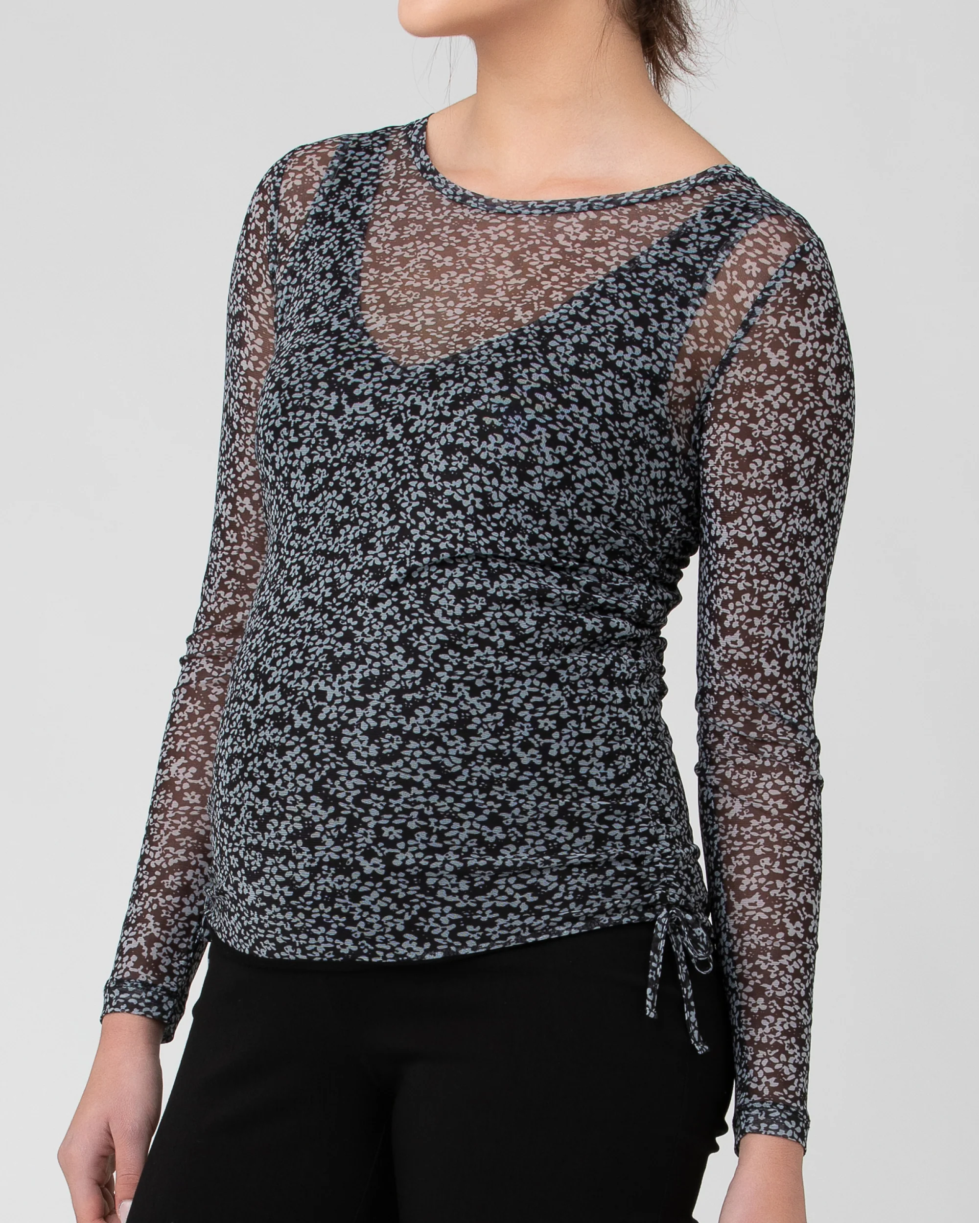 Layla Ruched Top Black / Storm - Image 6