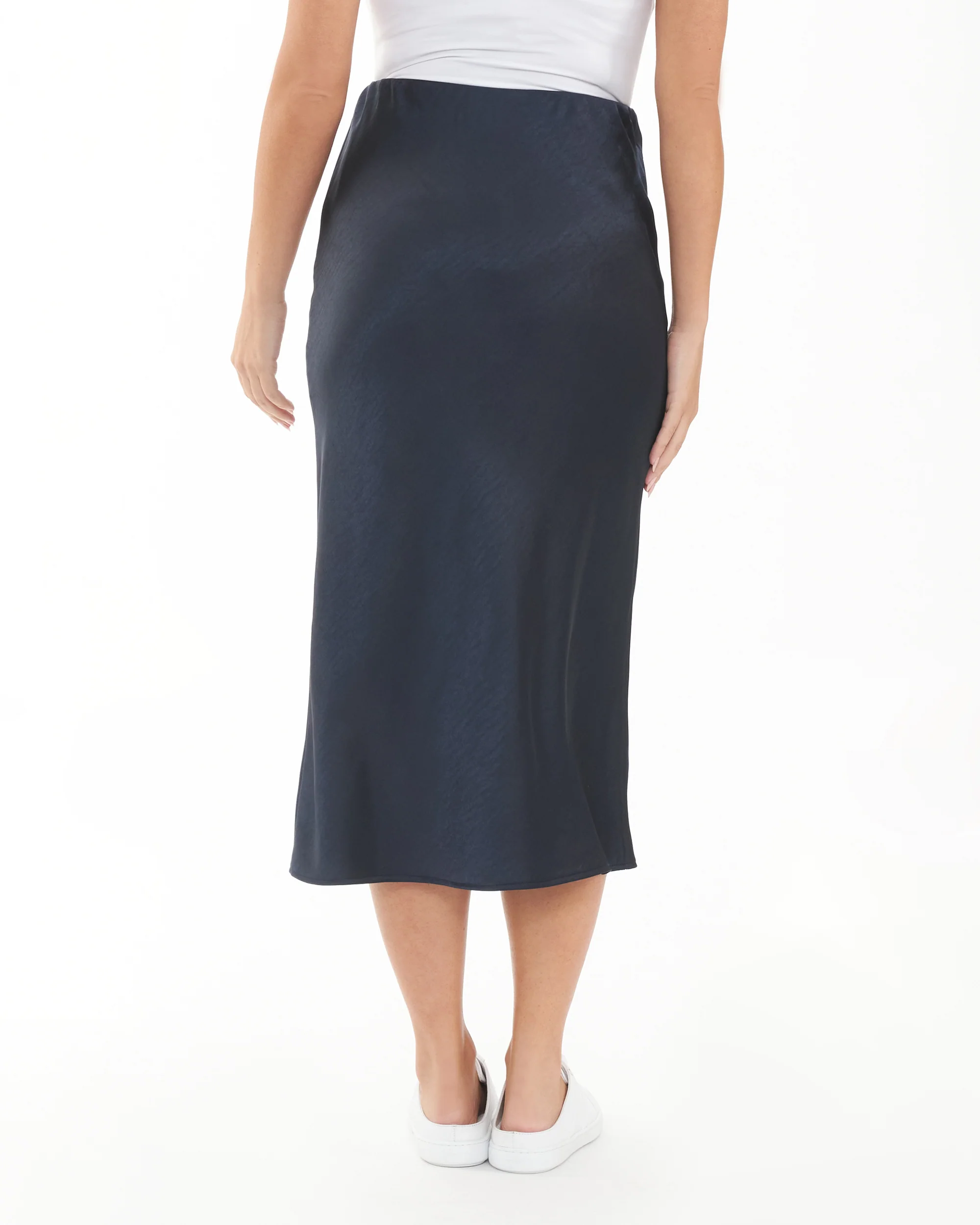 Lexie Satin Skirt Navy - Image 5