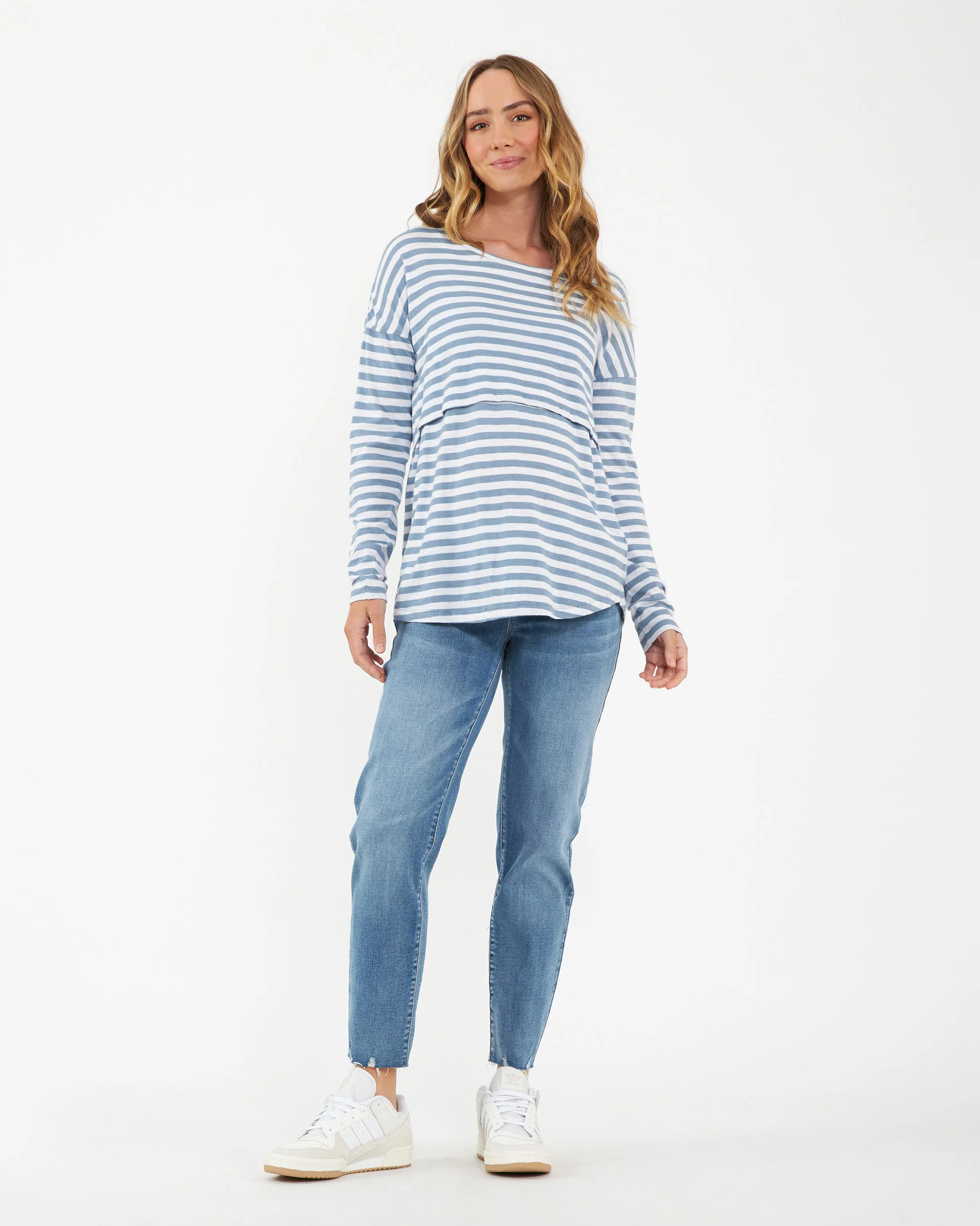 Lionel Long Sleeve Nursing Tee Petrol / White - Image 6