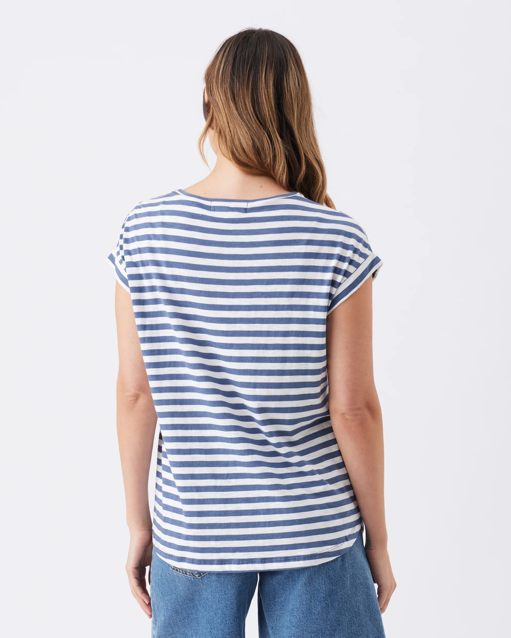 Lionel Nursing Tee Washed Indigo / White - Image 4