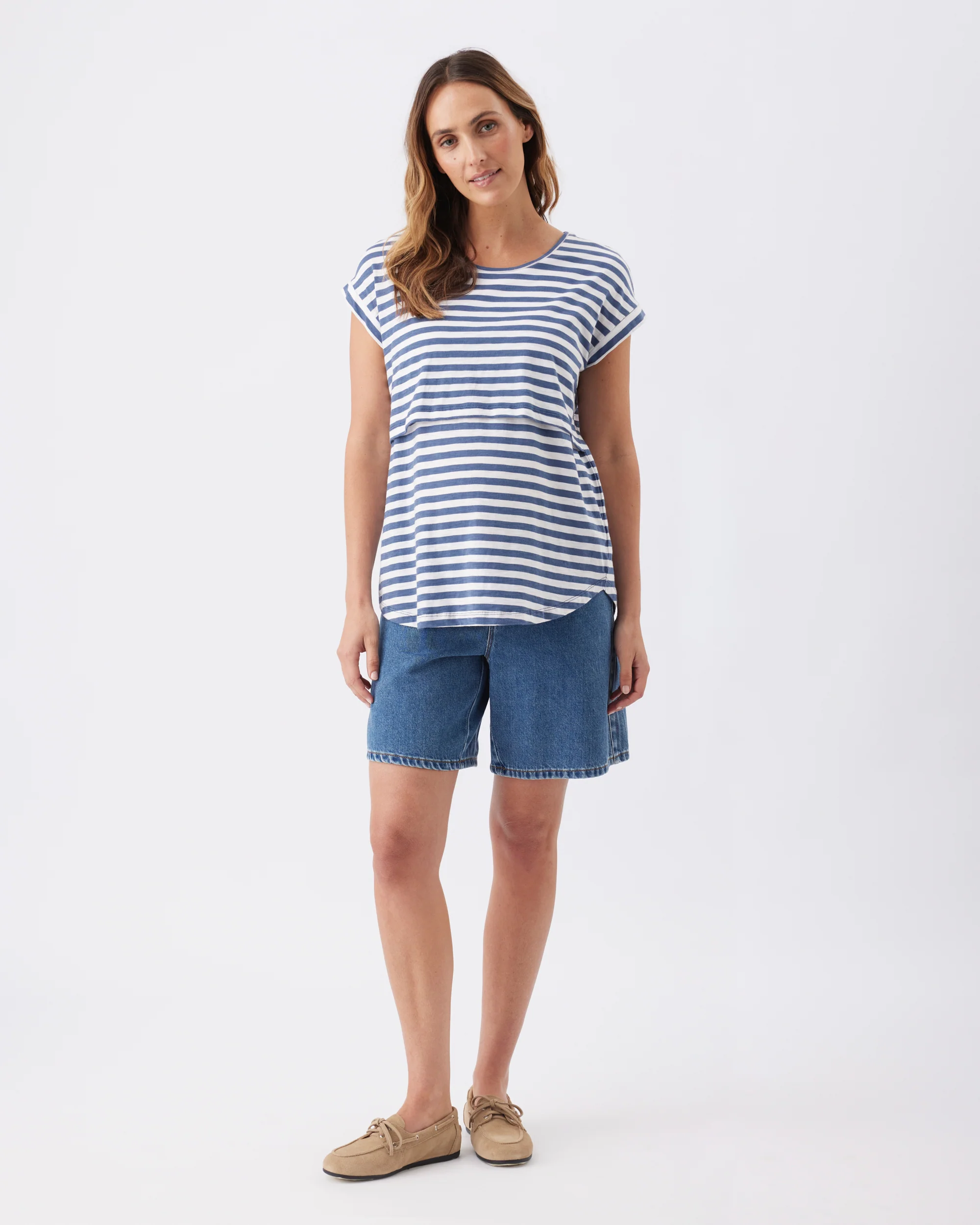 Lionel Nursing Tee Washed Indigo / White - Image 6