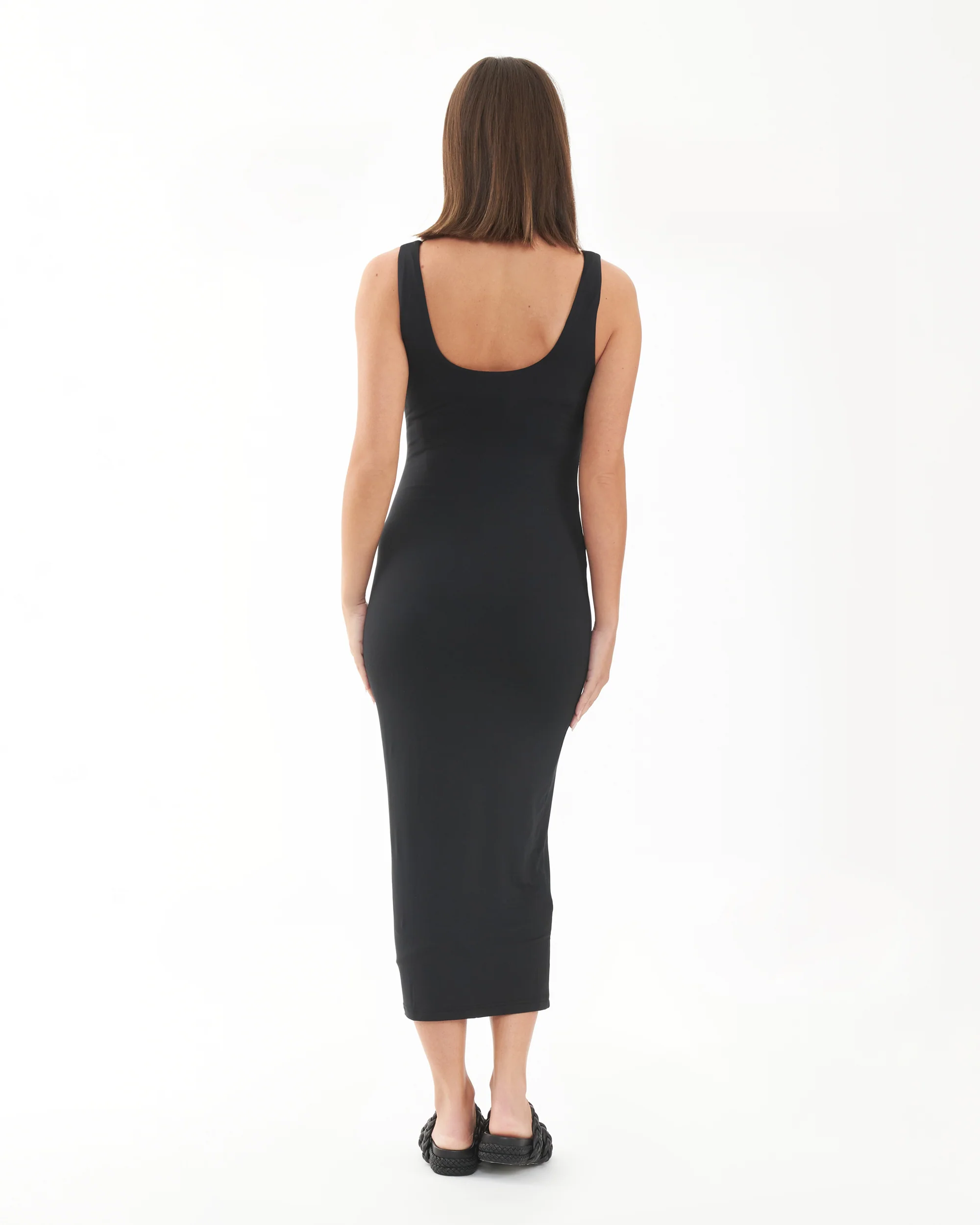 Luxe Knit Contour Dress Black - Image 4