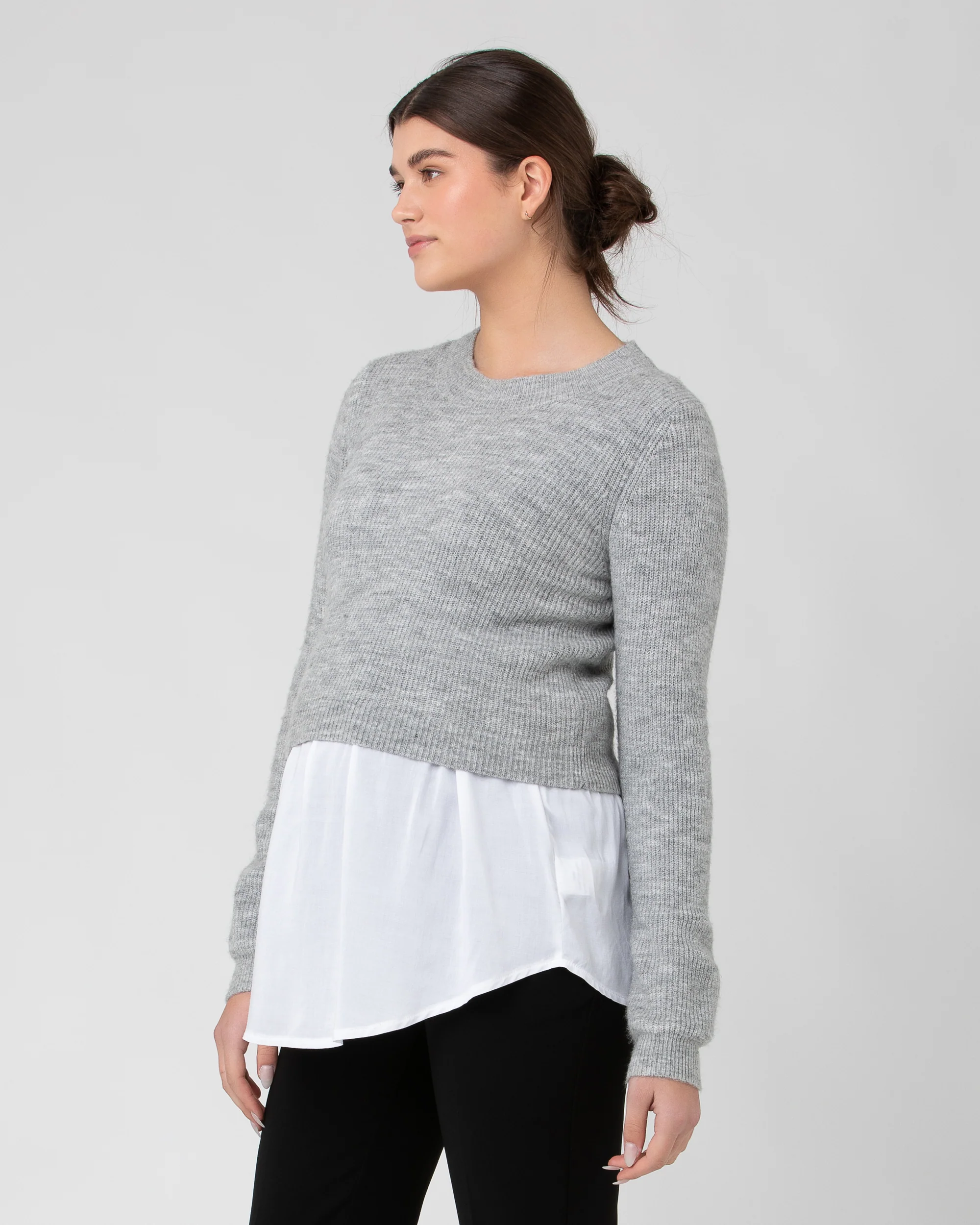 Mandy Detachable Nursing Knit Grey Marle - Image 3