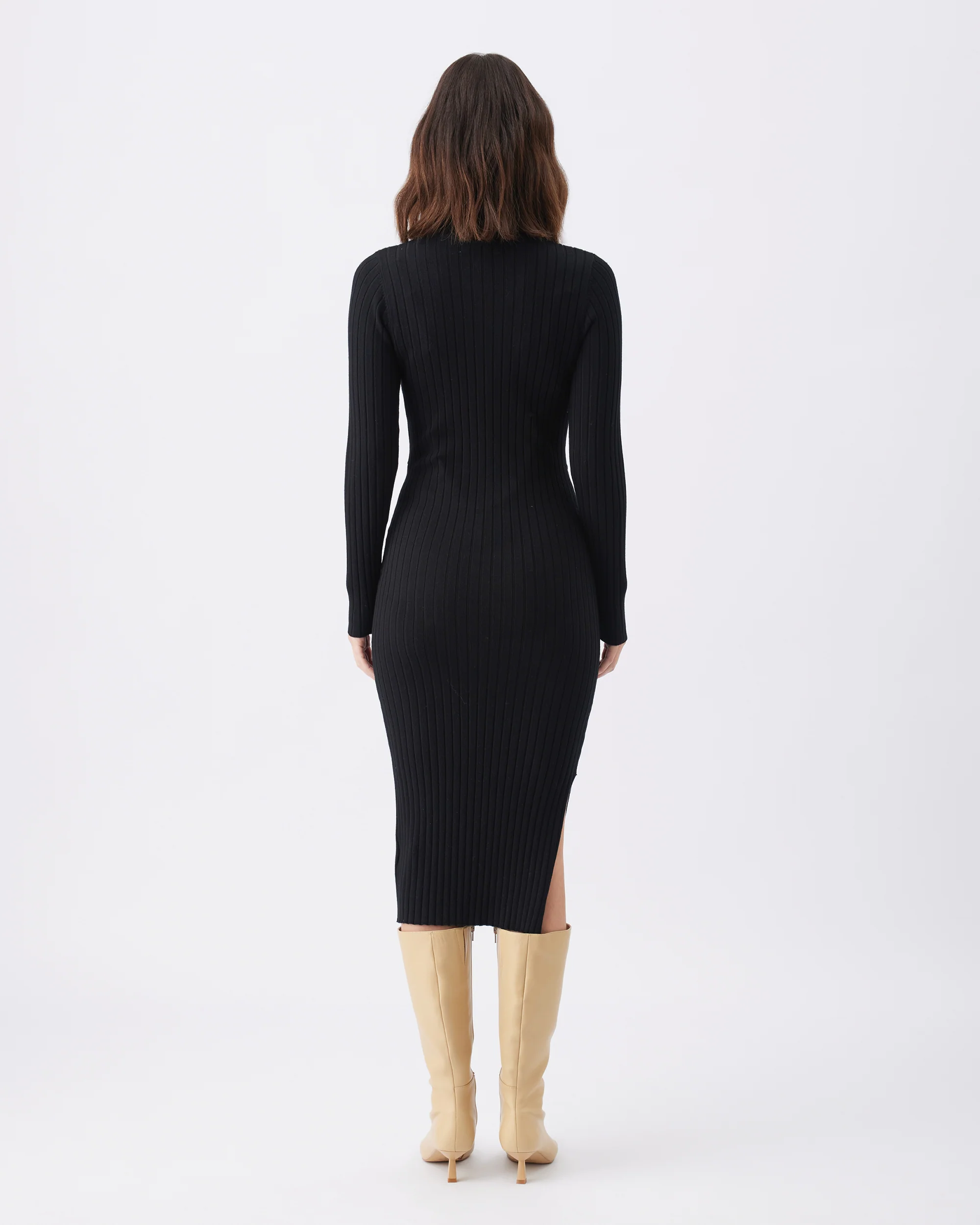 Nella Rib Nursing Knit Dress  Black - Image 4