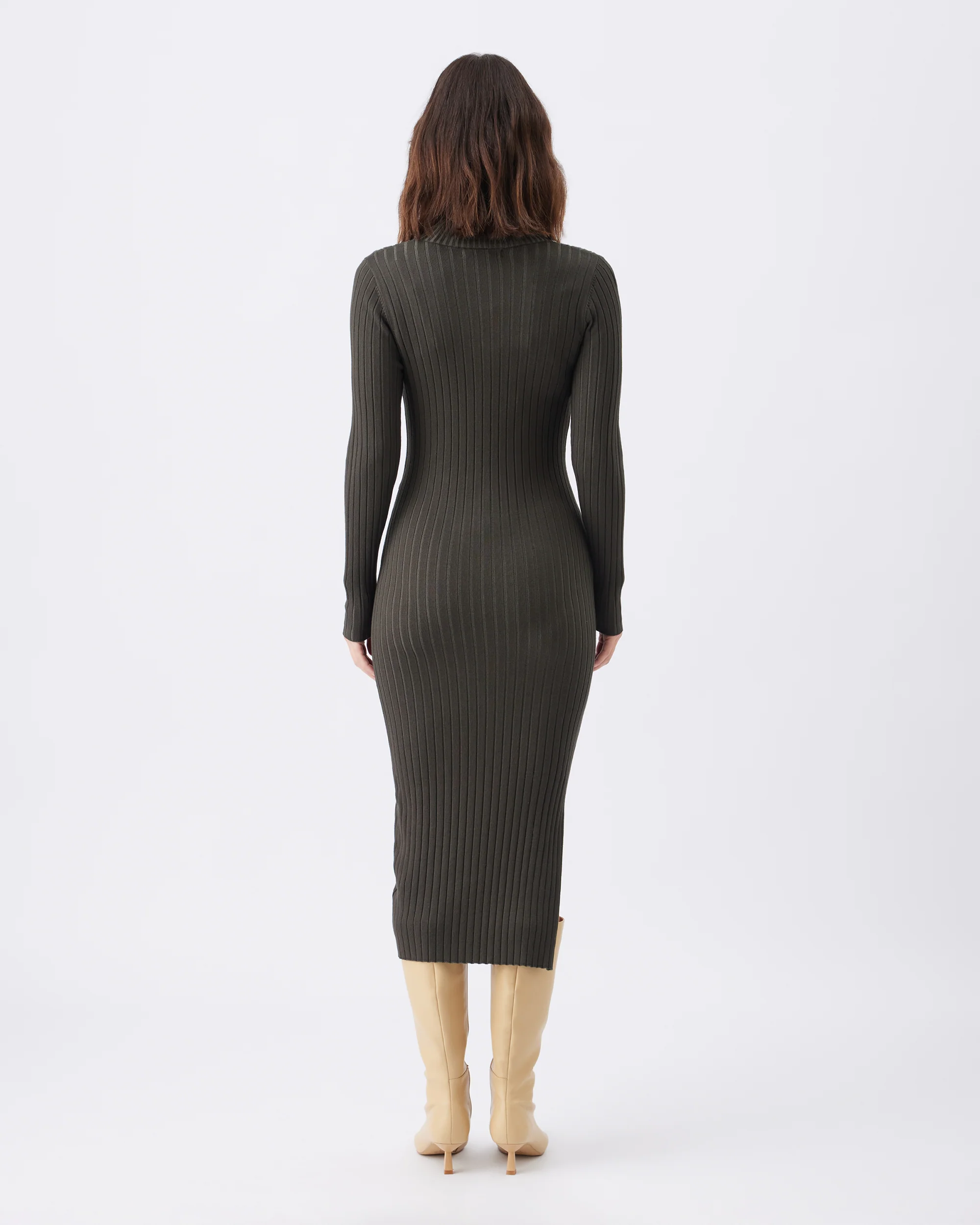 Nella Rib Nursing Knit Dress  Ivy - Image 3