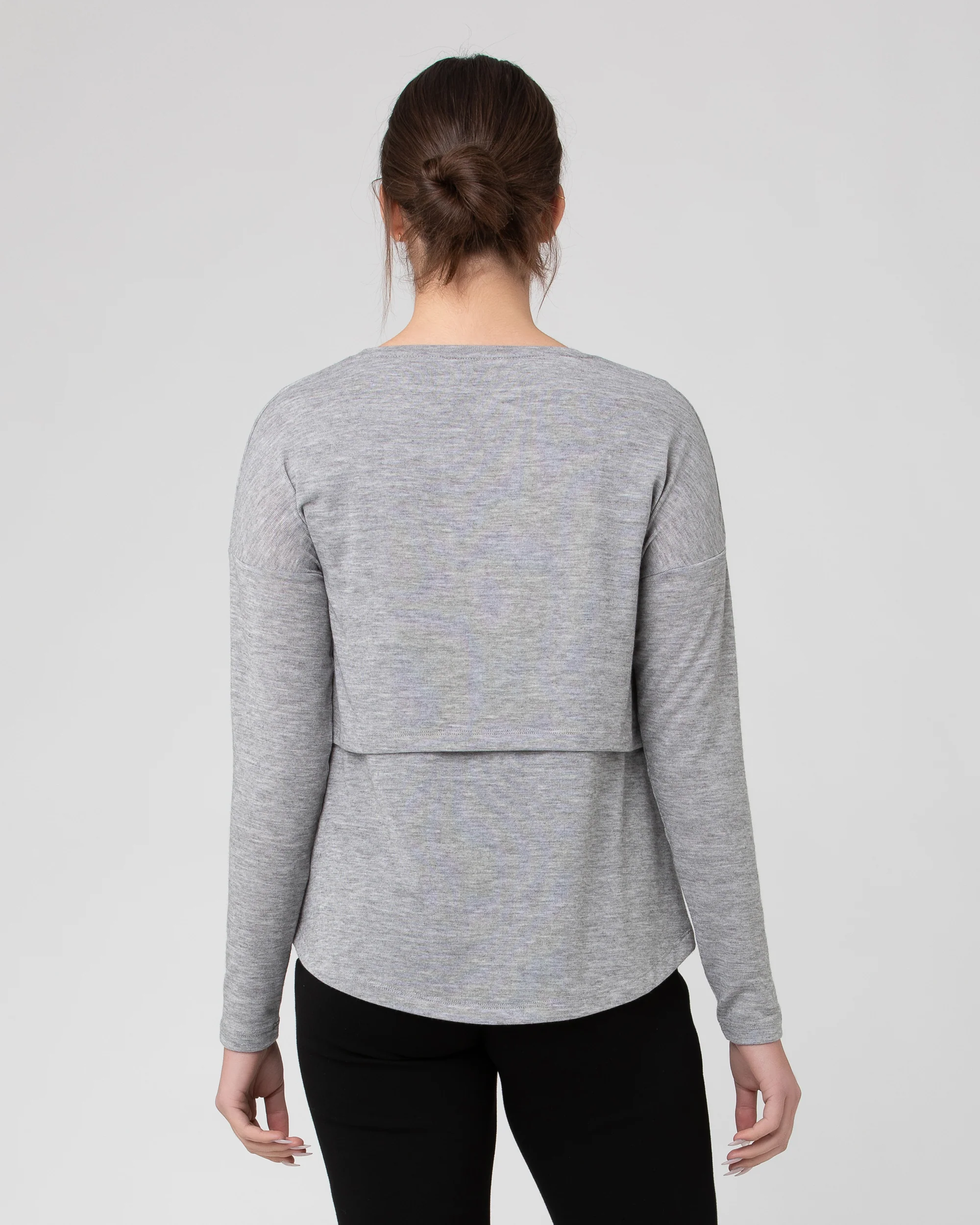 Nora Lift Up Nursing Top  Silver Marle - Image 3