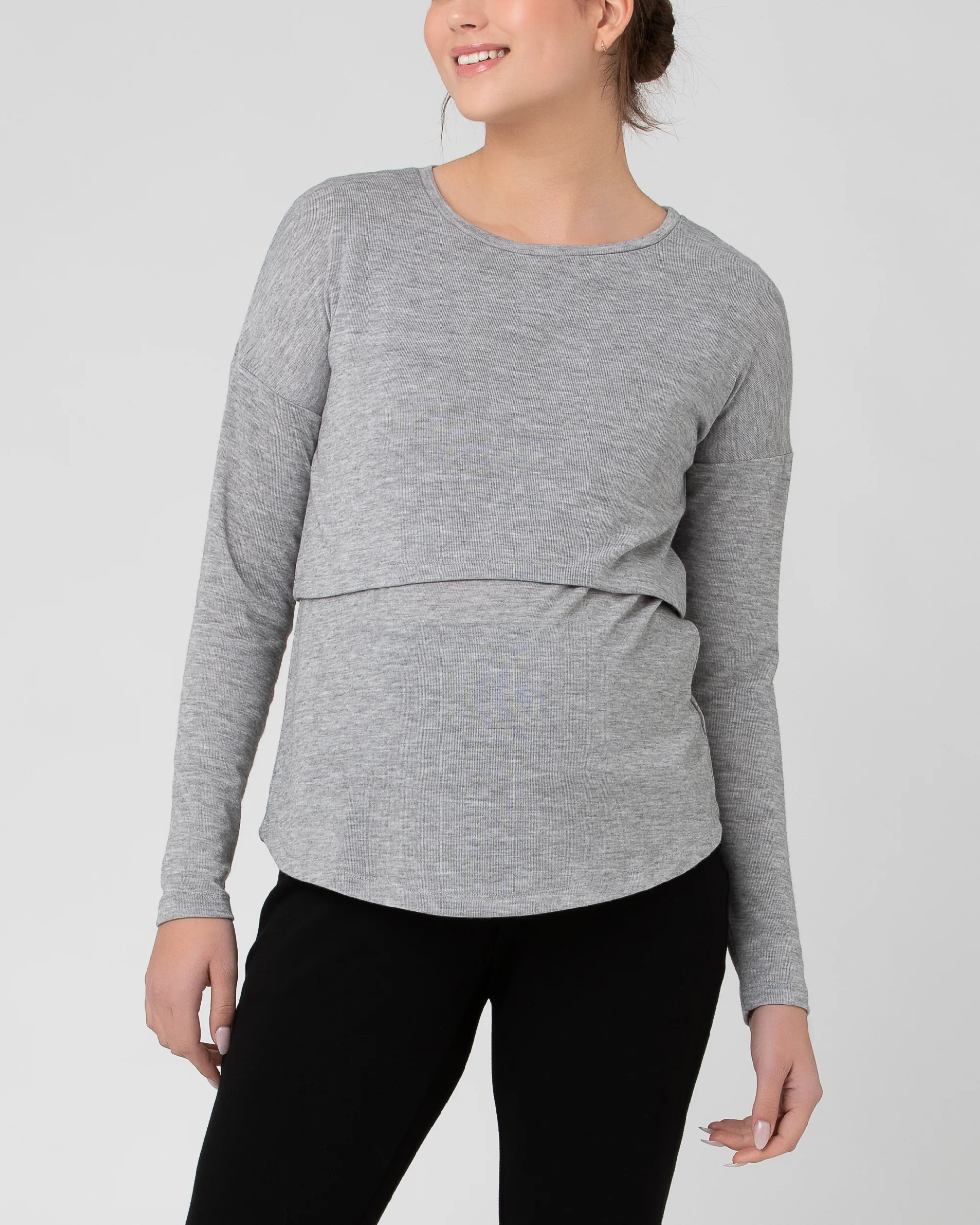 Nora Lift Up Nursing Top  Silver Marle - Image 6