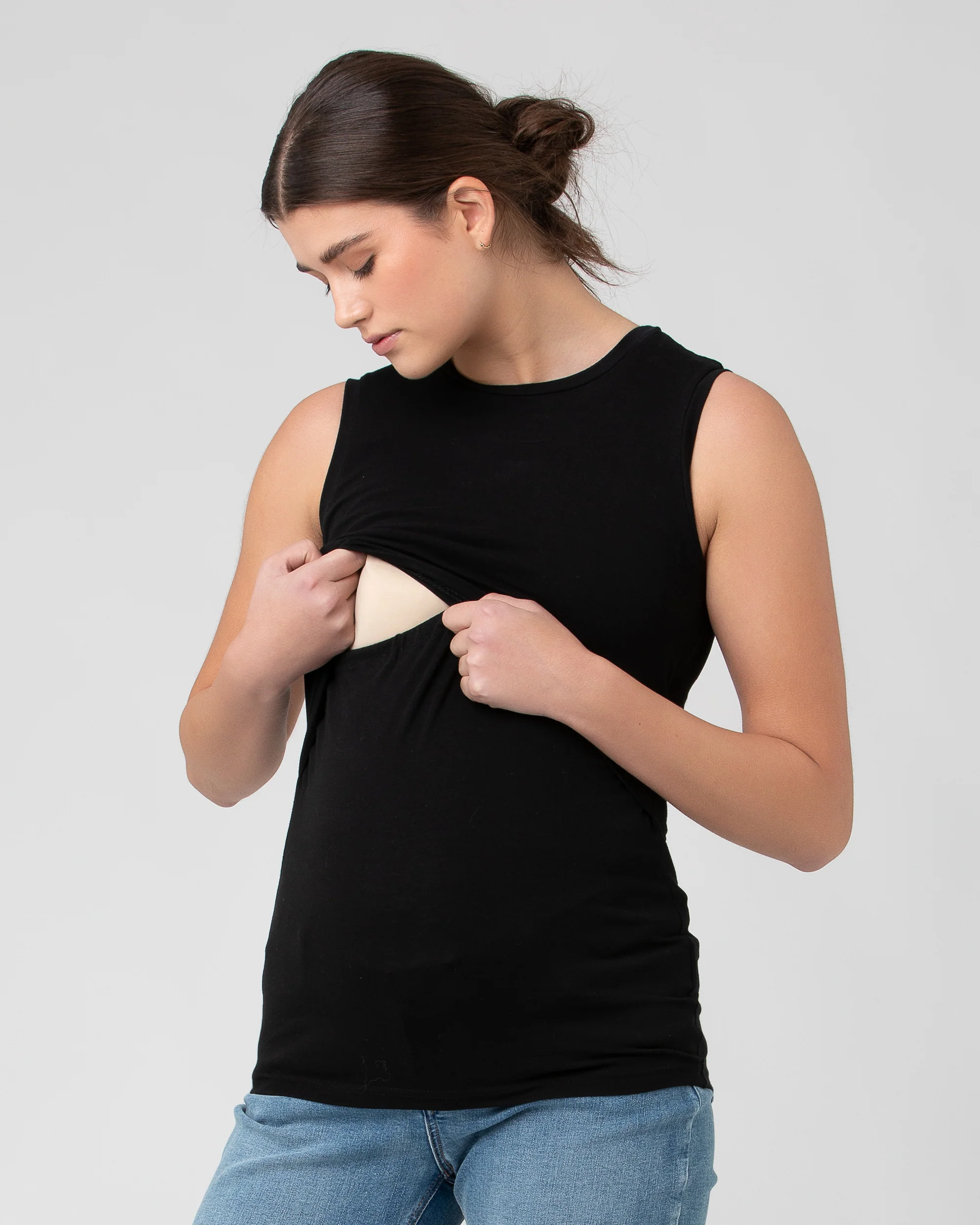 Organic Cotton Nursing Tank Black - Image 4