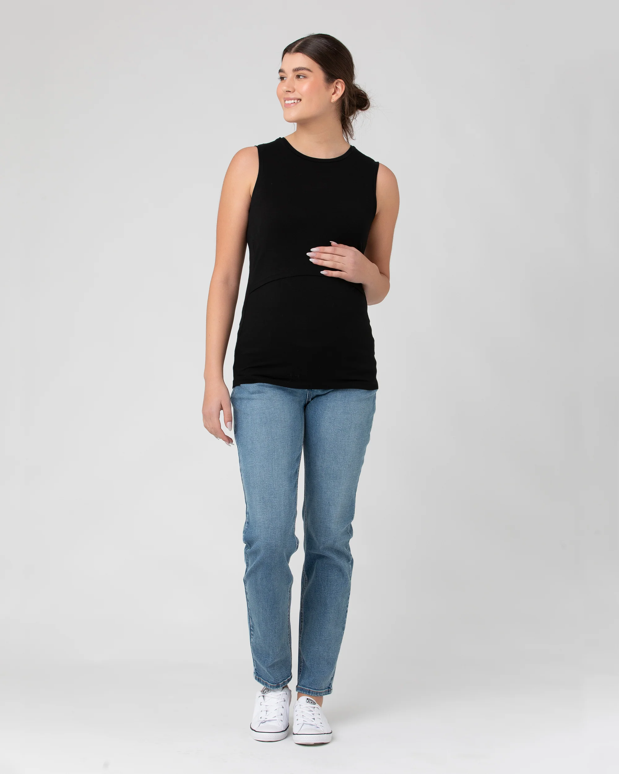 Organic Cotton Nursing Tank Black - Image 5