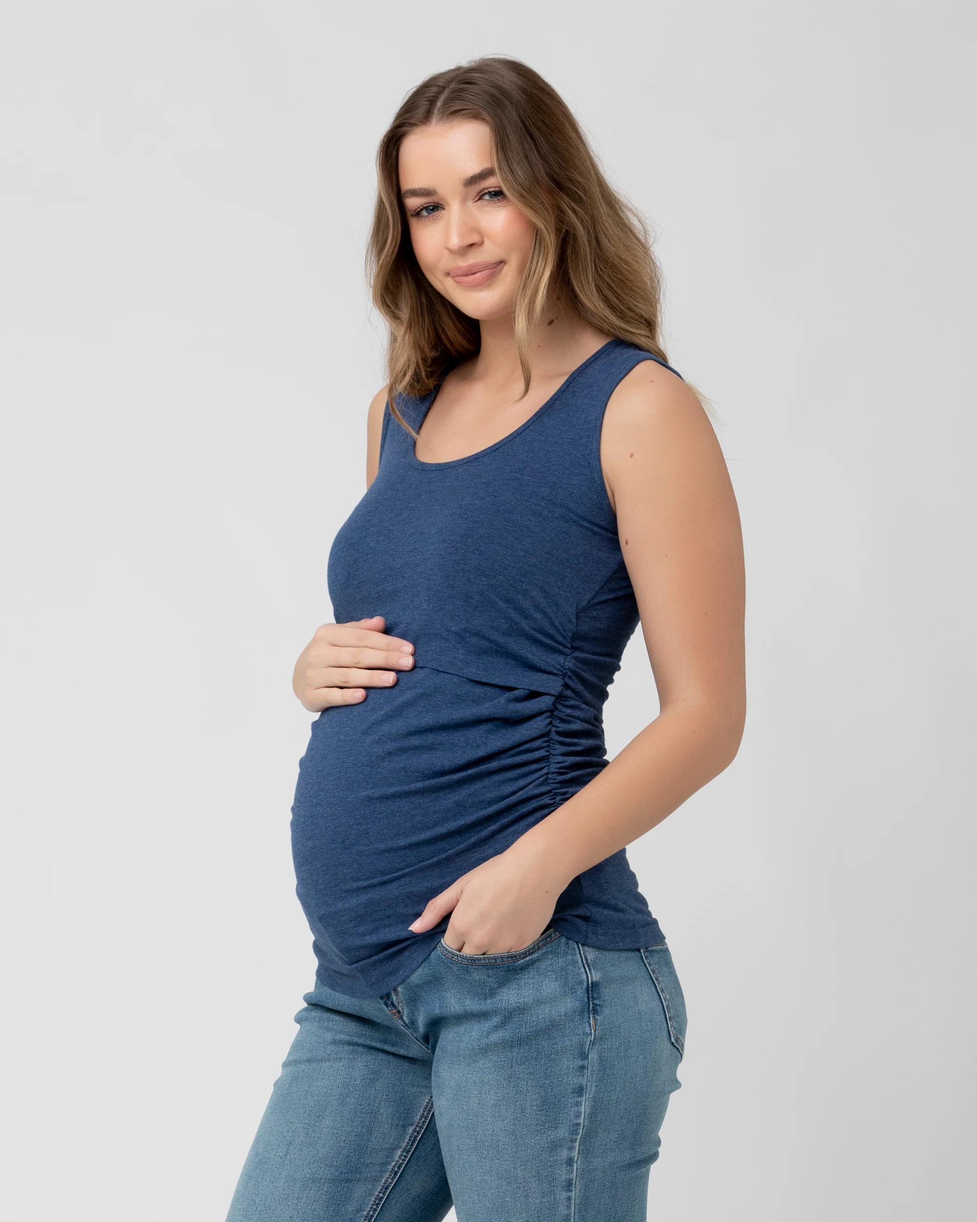 Organic Nursing Tank Denim Marle - Image 3