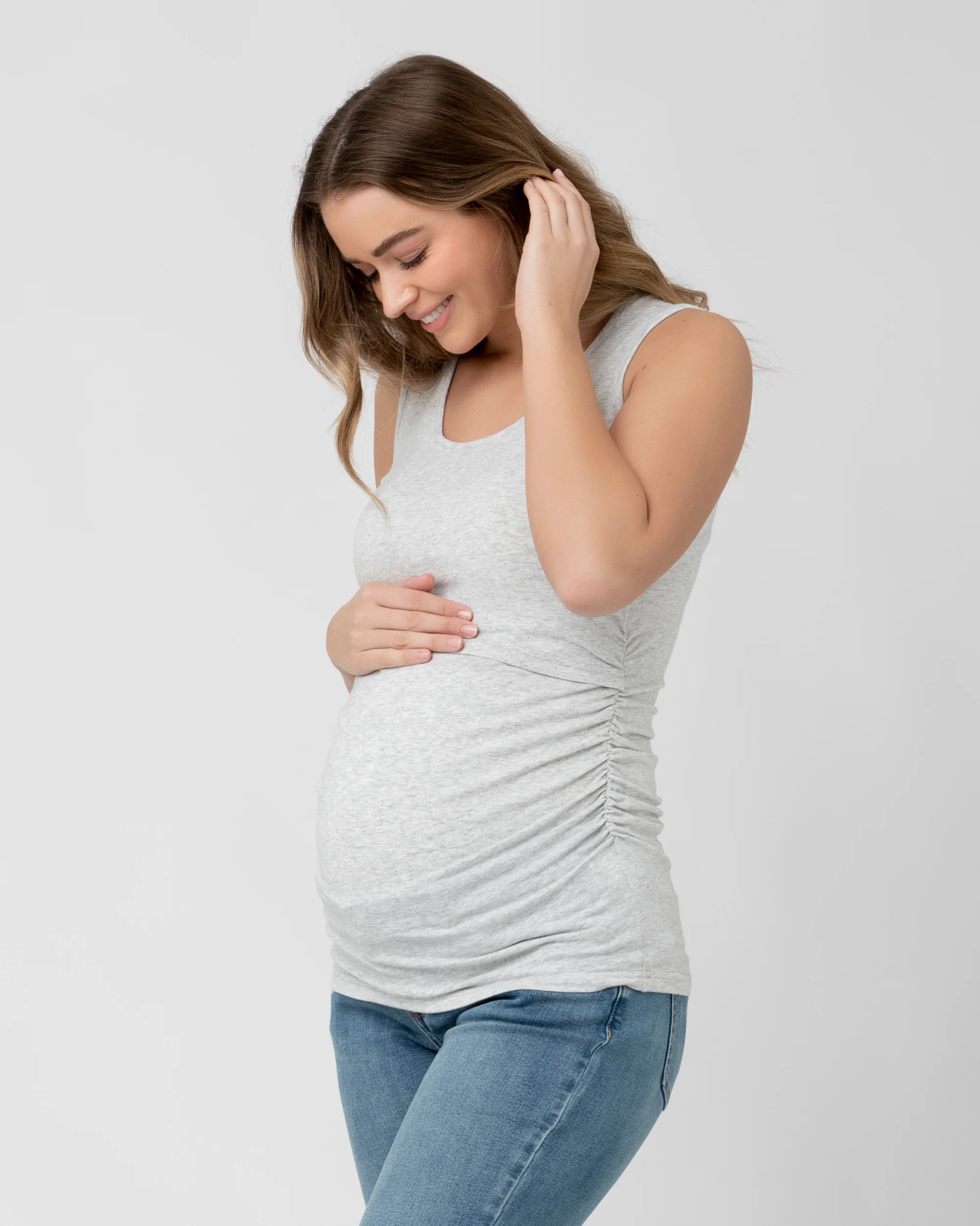 Organic Nursing Tank Silver Marle - Image 3