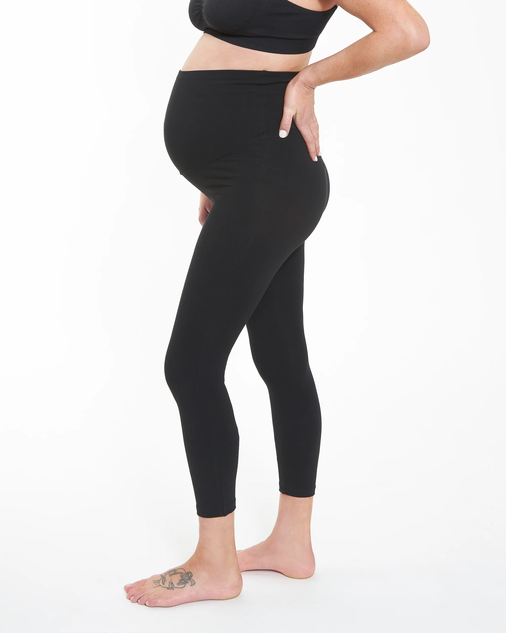 Organic Over Bump 3/4 Legging Black - Image 4