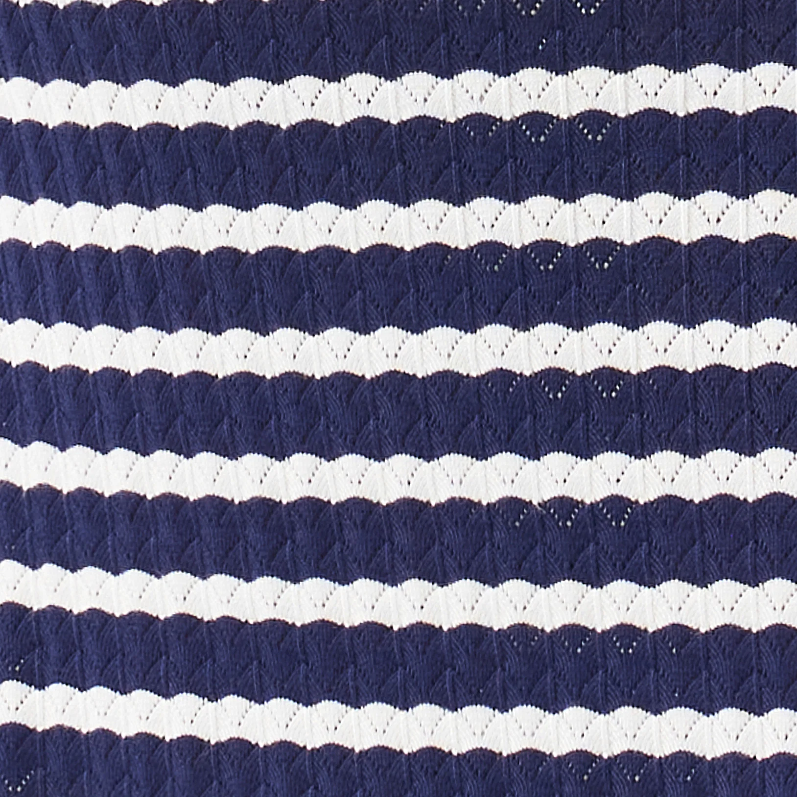 Pointelle Knit Nursing Dress  Navy / White - Image 6