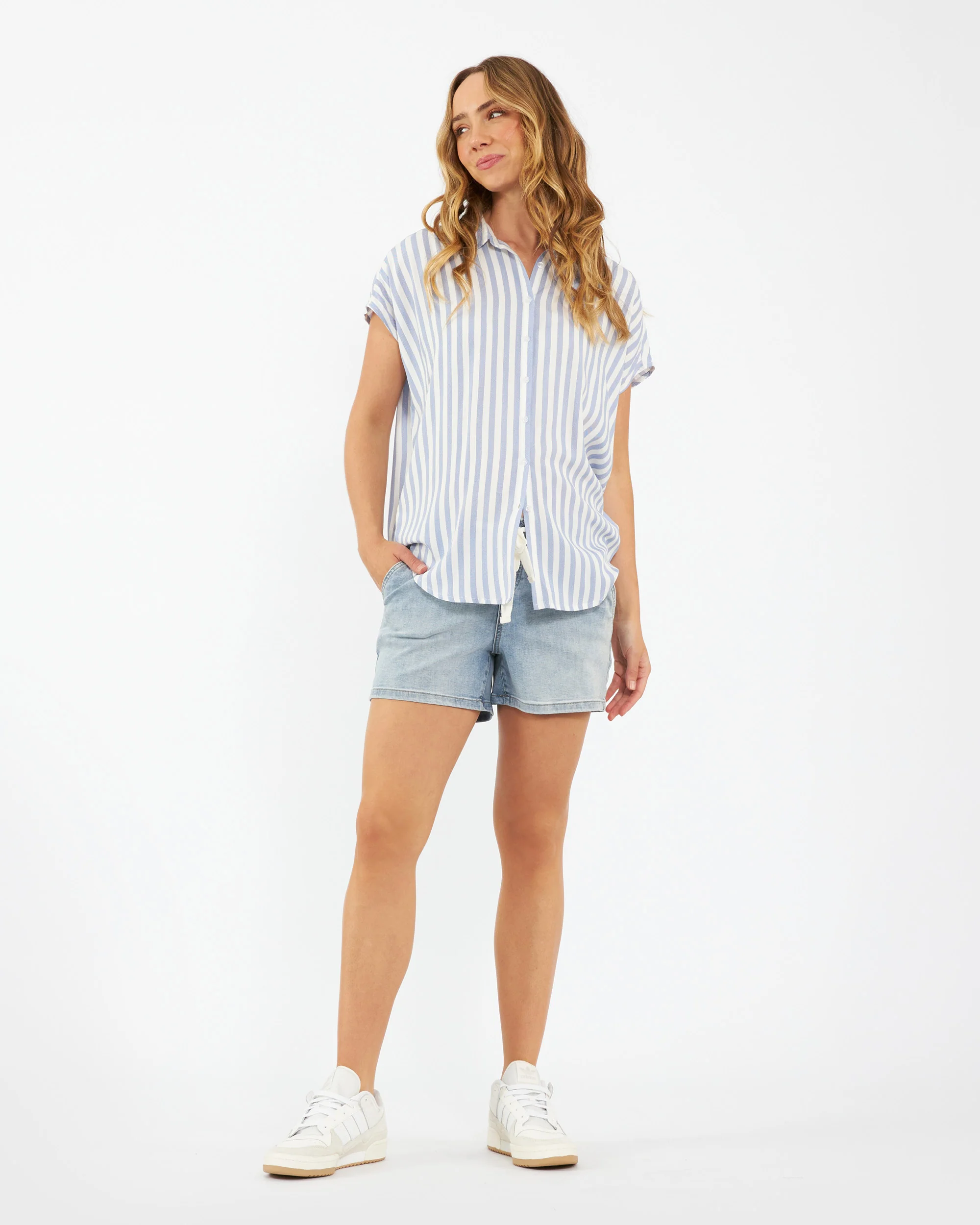 Quinn Relaxed Shirt Blue / White - Image 5