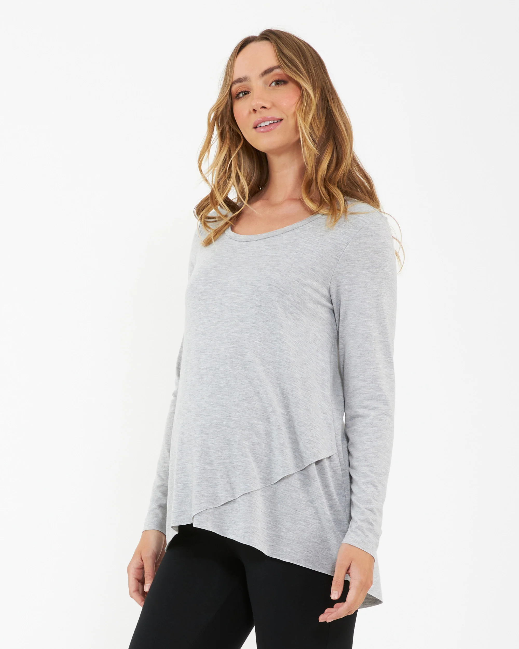 Raw Edge Nursing Top Silver Marle - Image 3