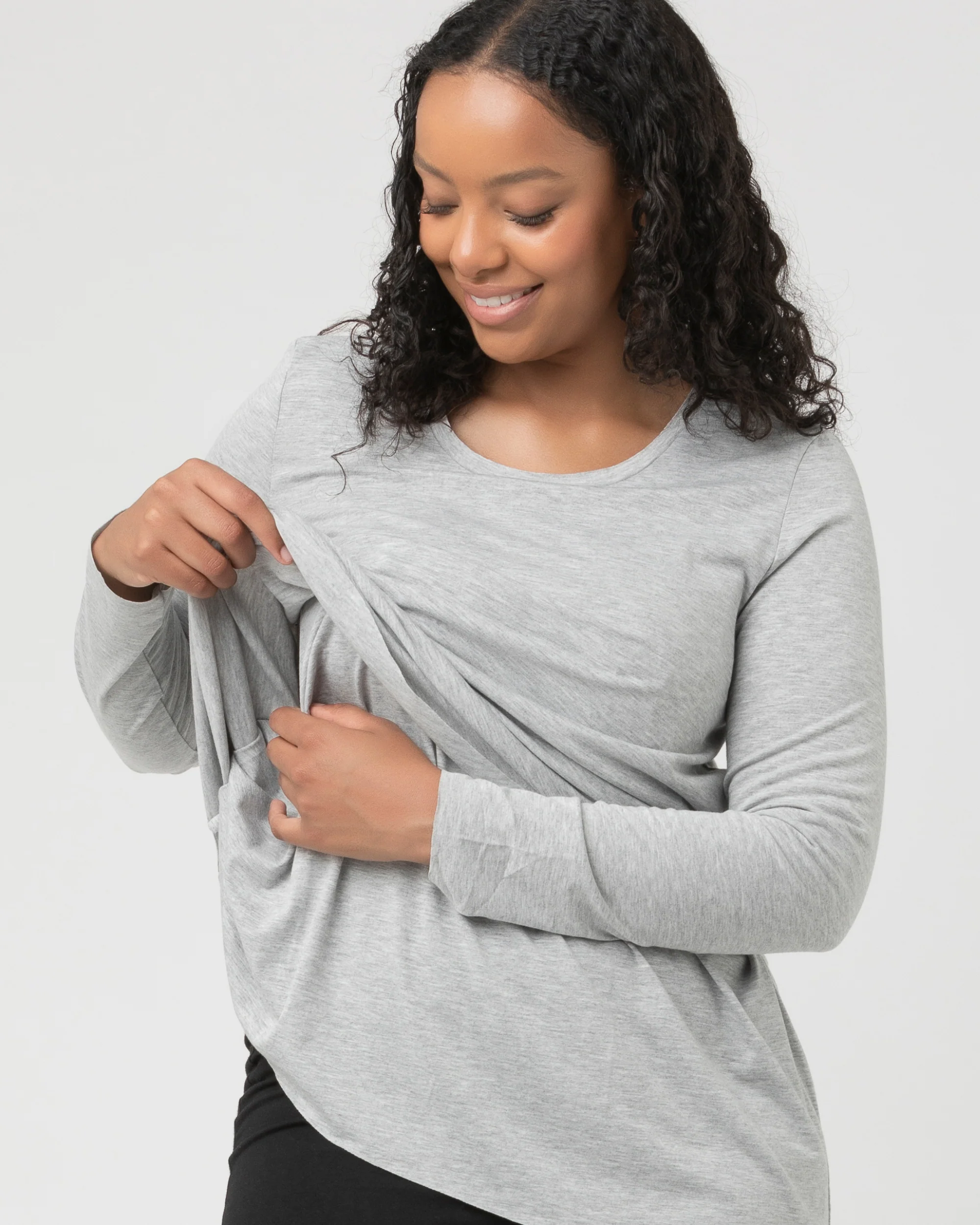 Raw Edge Nursing Top Silver Marle - Image 7