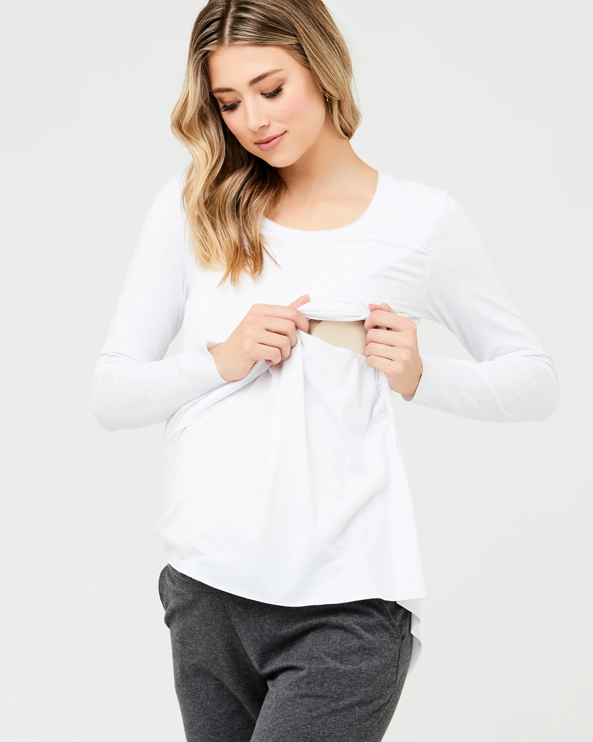 Raw Edge Nursing Top White - Image 3