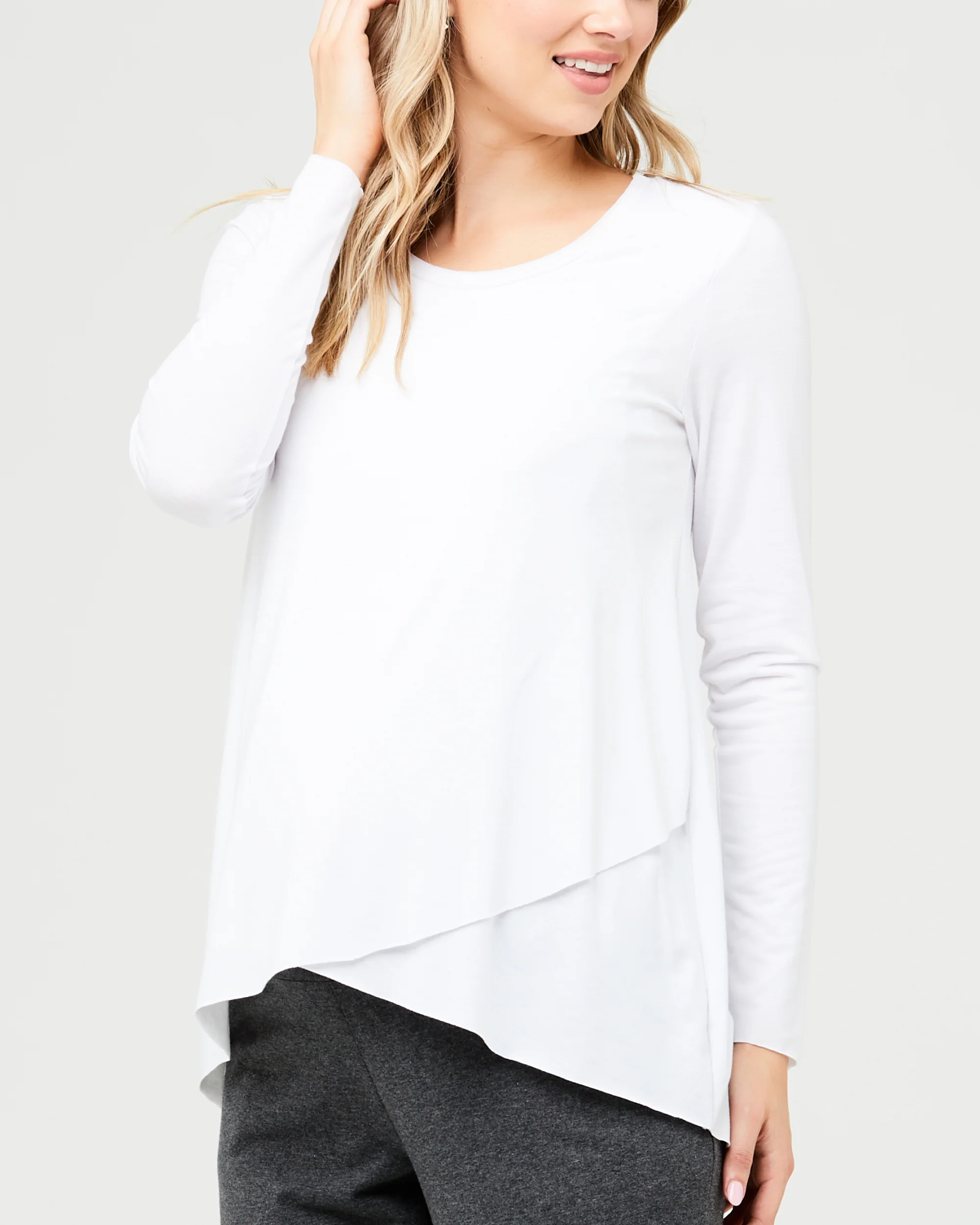 Raw Edge Nursing Top White - Image 5