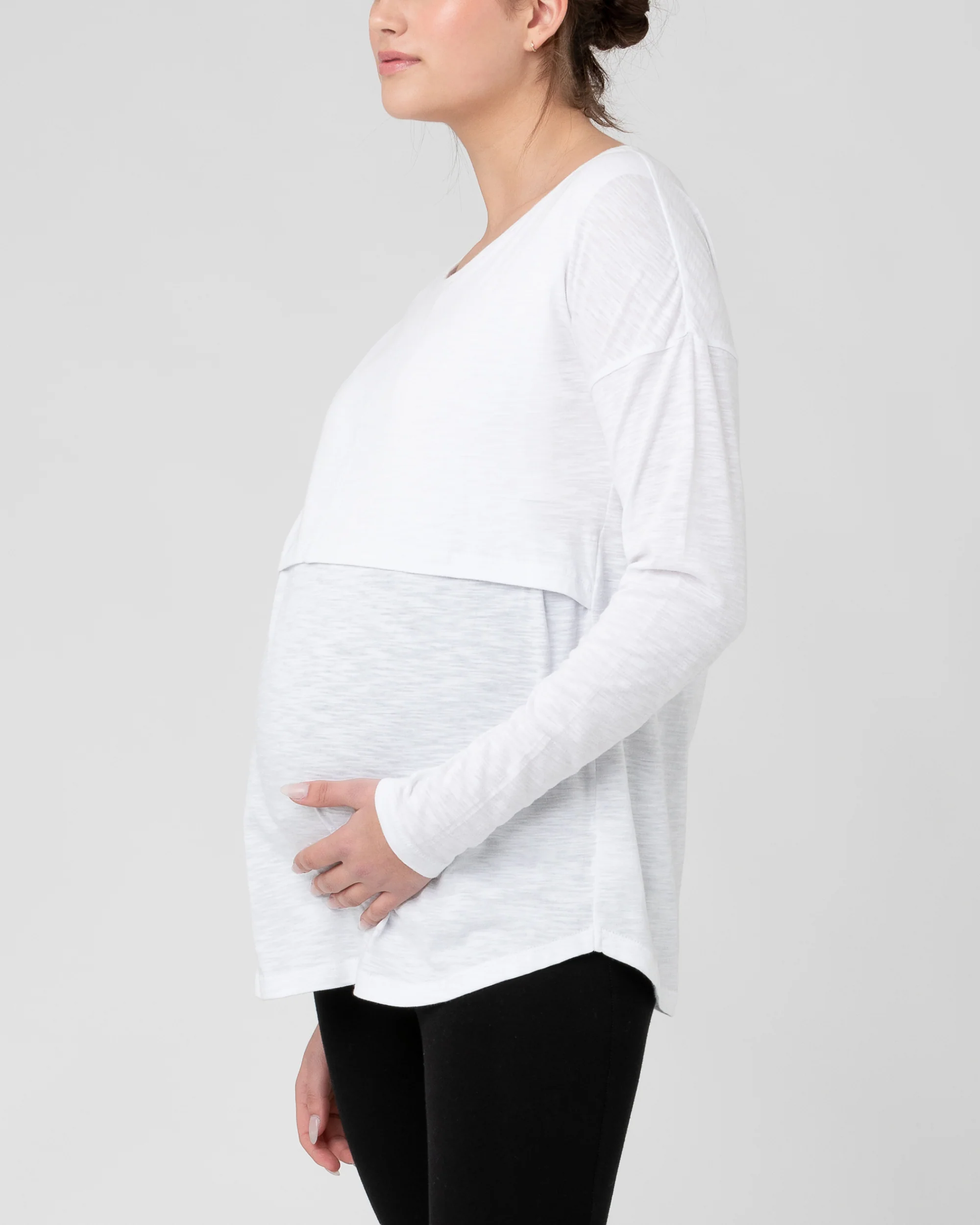 Richie Long Sleeve Nursing Tee White - Image 6