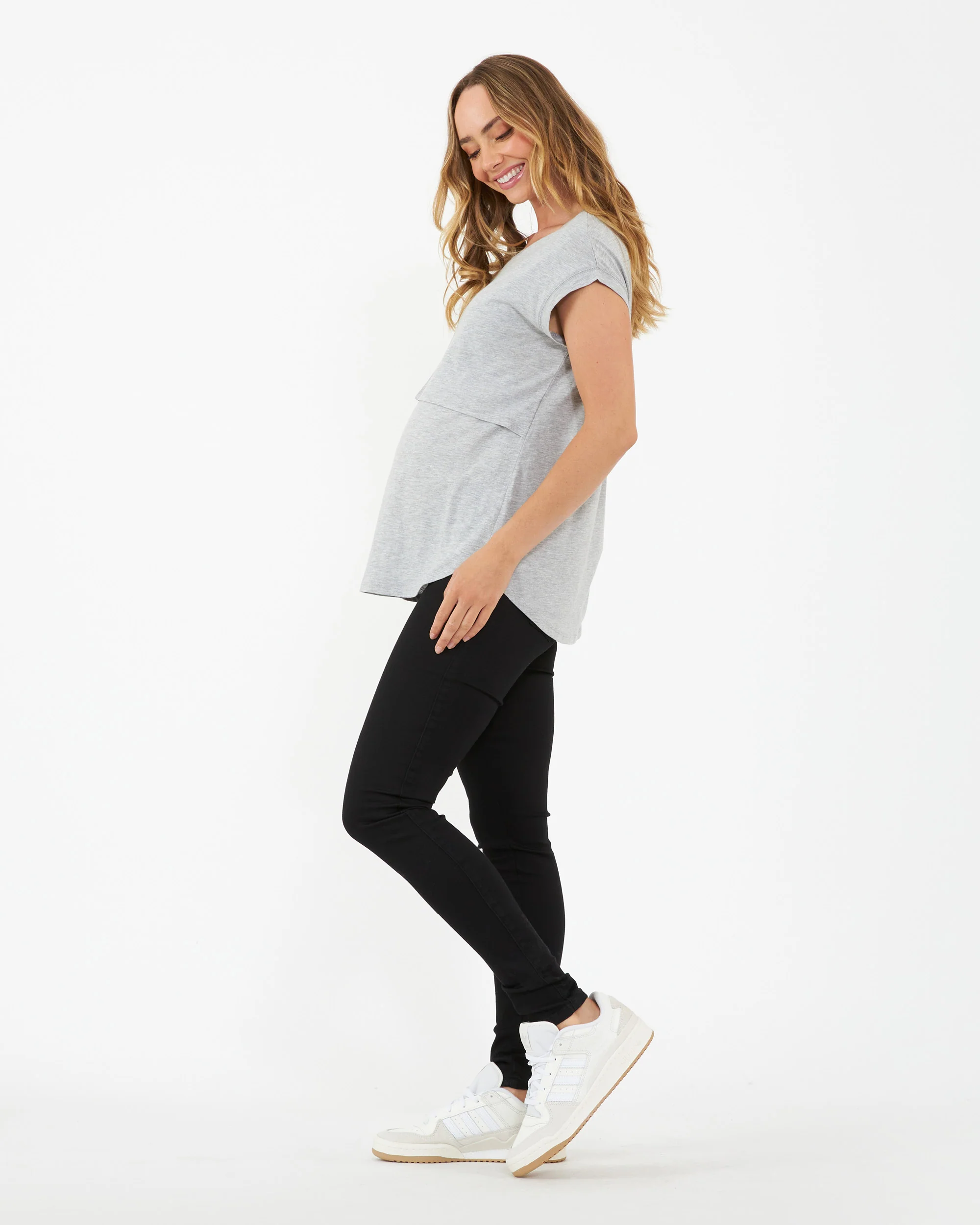 Richie Nursing Tee Grey Marle - Image 6
