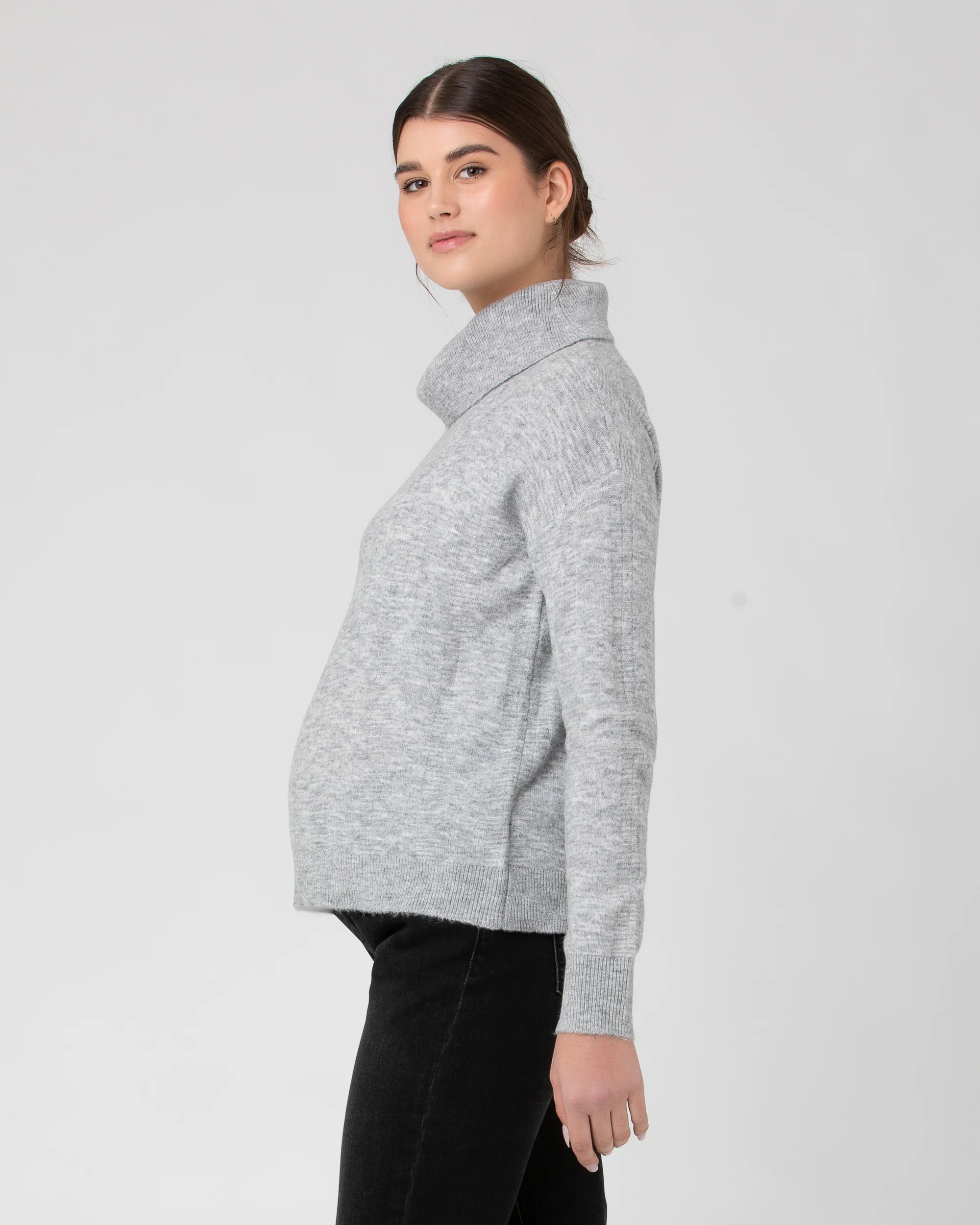 Riley Roll Neck Knit Silver Marle - Image 3