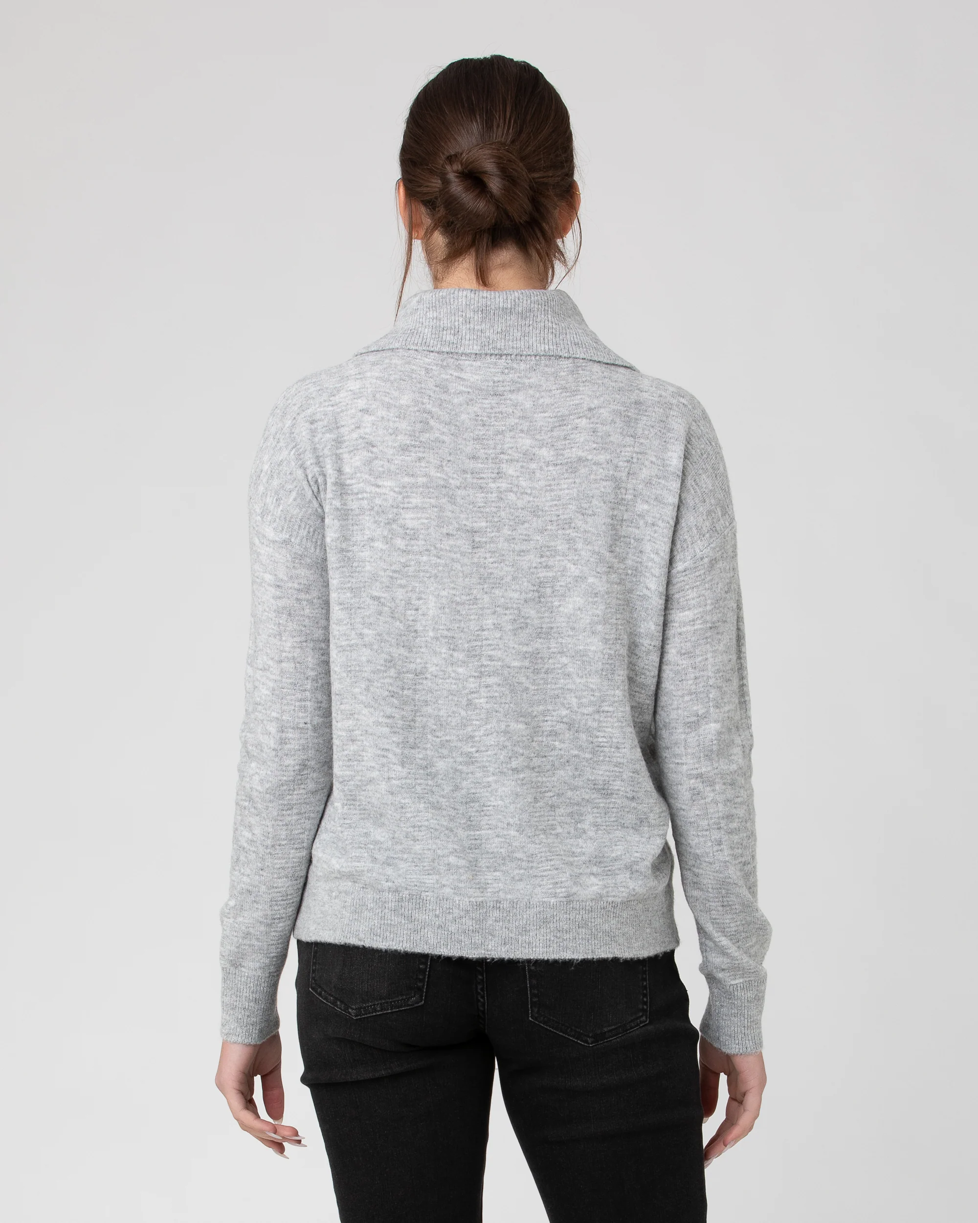 Riley Roll Neck Knit Silver Marle - Image 4