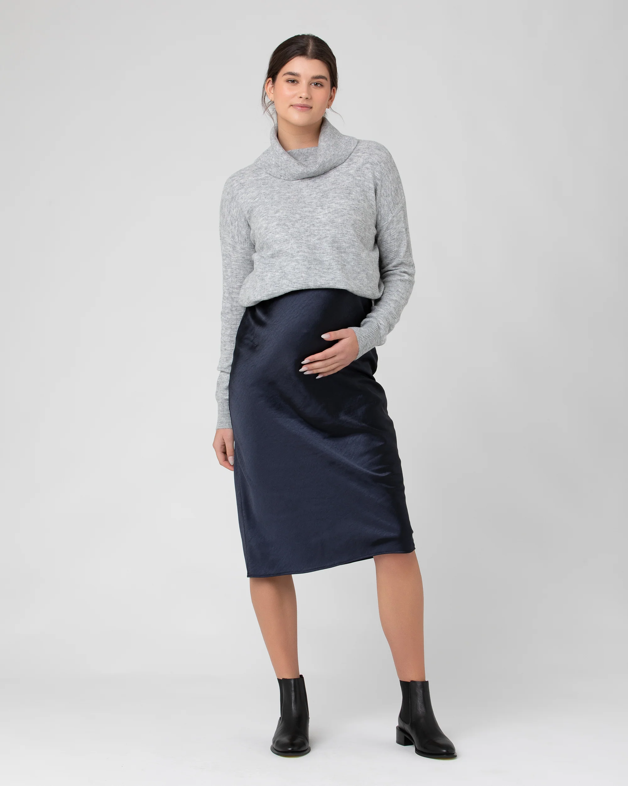 Riley Roll Neck Knit Silver Marle - Image 5